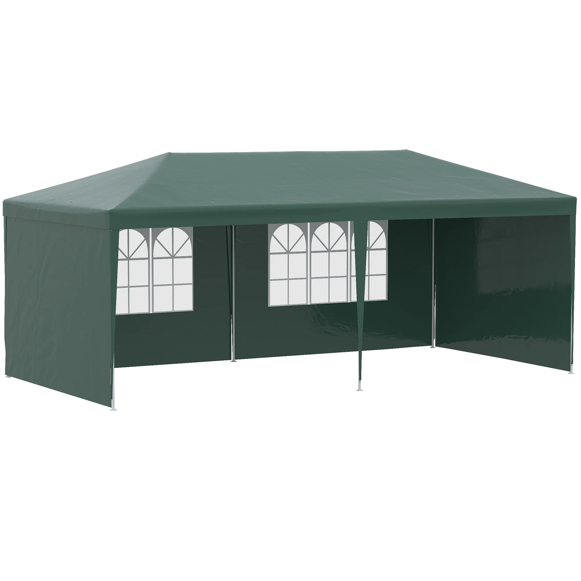 6 x 3 m Patio Gazebo Canopy Tent with Removable Walls, for Outdoor Party Wedding, Green - Image 12