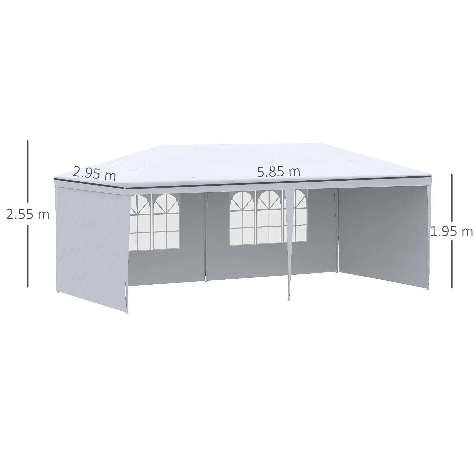 6 x 3 m Patio Gazebo Canopy Tent with Removable Walls, for Outdoor Party Wedding, White - Image 5