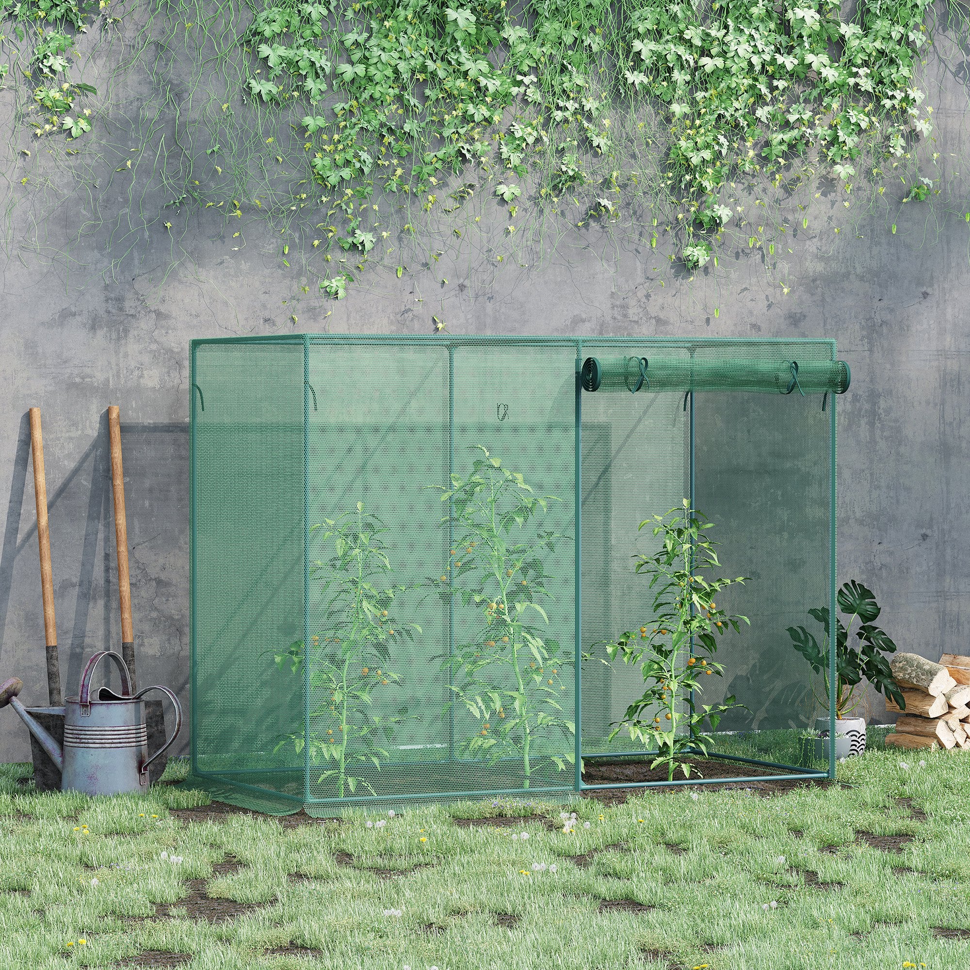 6' x 3' x 5' Crop Cage with Zippered Doors, Green - Image 3