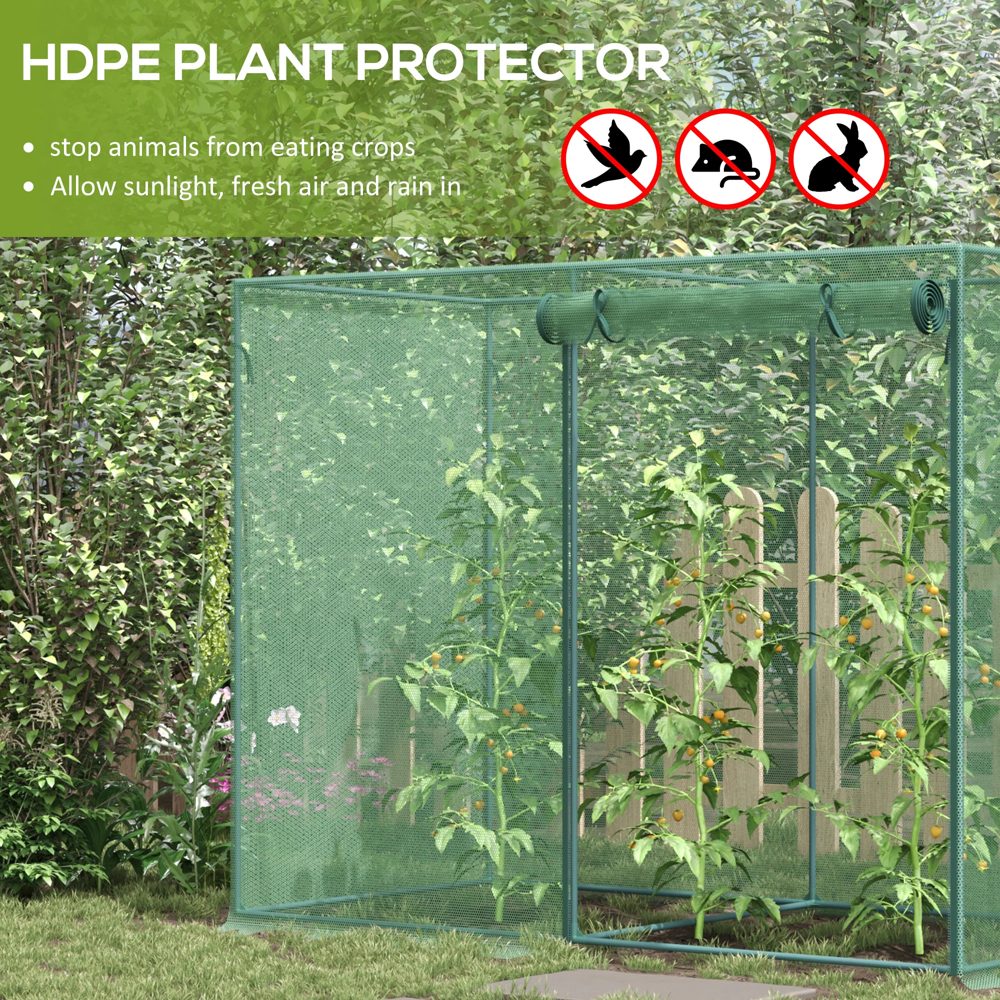 6' x 3' x 5' Crop Cage with Zippered Doors, Green - Image 6