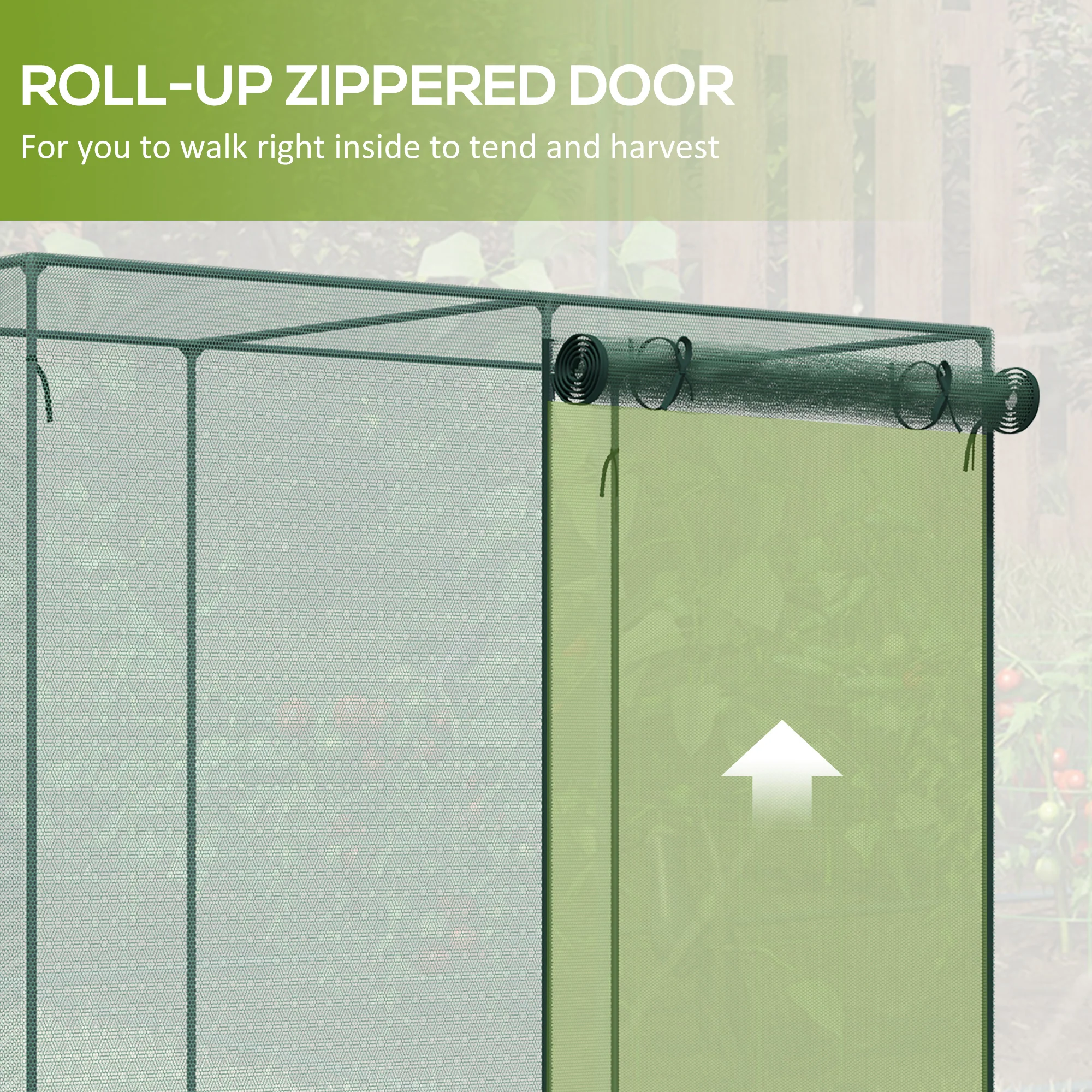 6' x 3' x 5' Crop Cage with Zippered Doors, Green - Image 8