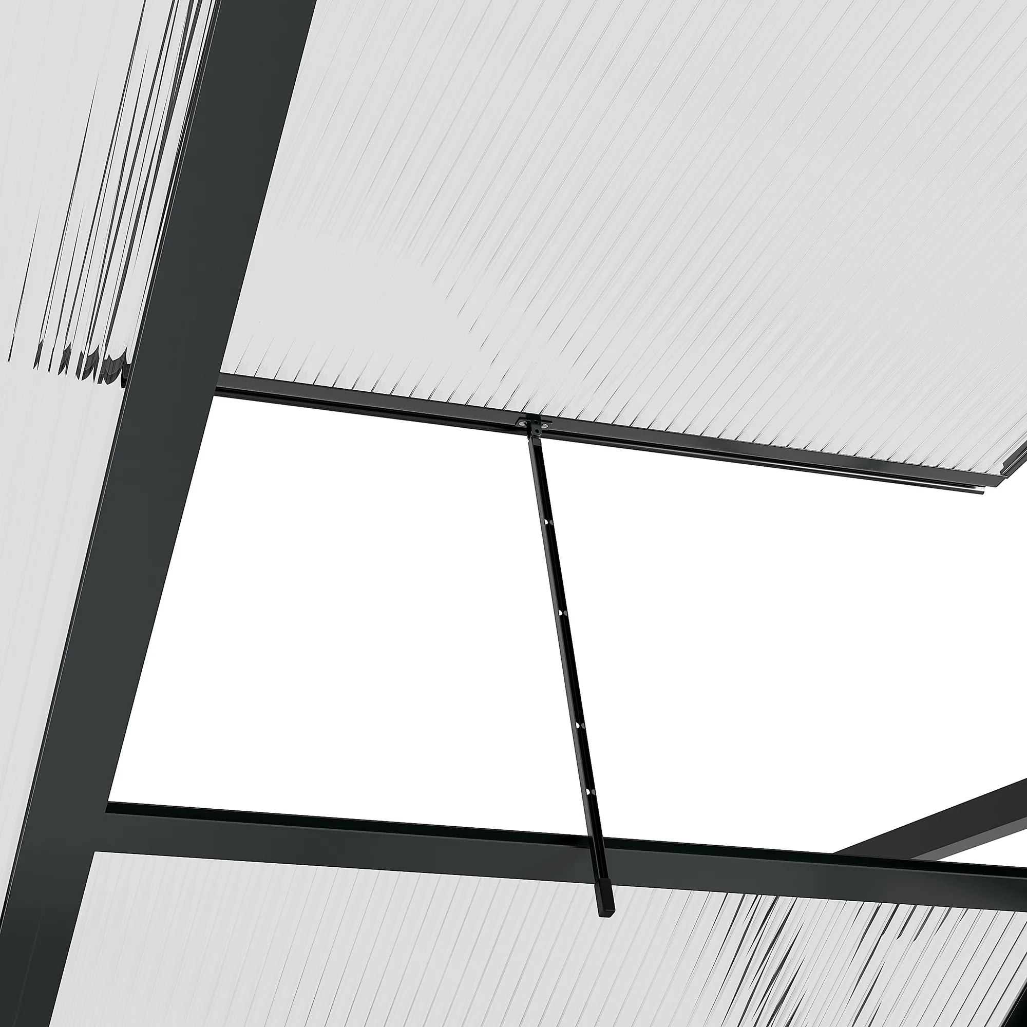 6' x 4' x 6.6' Polycarbonate Greenhouse with Aluminum Frame, Grey - Image 11