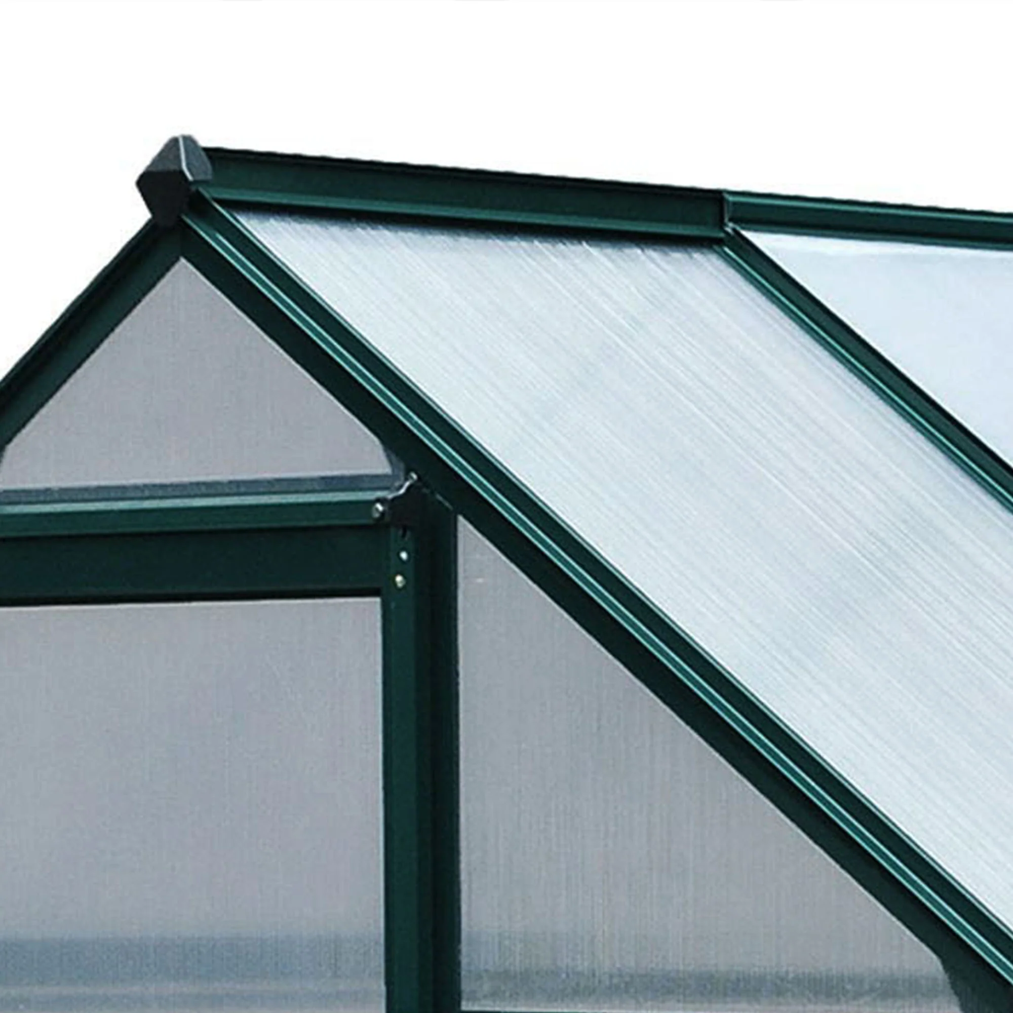 6' x 4' x 6.6' Polycarbonate Greenhouse with Aluminum Frame, Green - Image 10