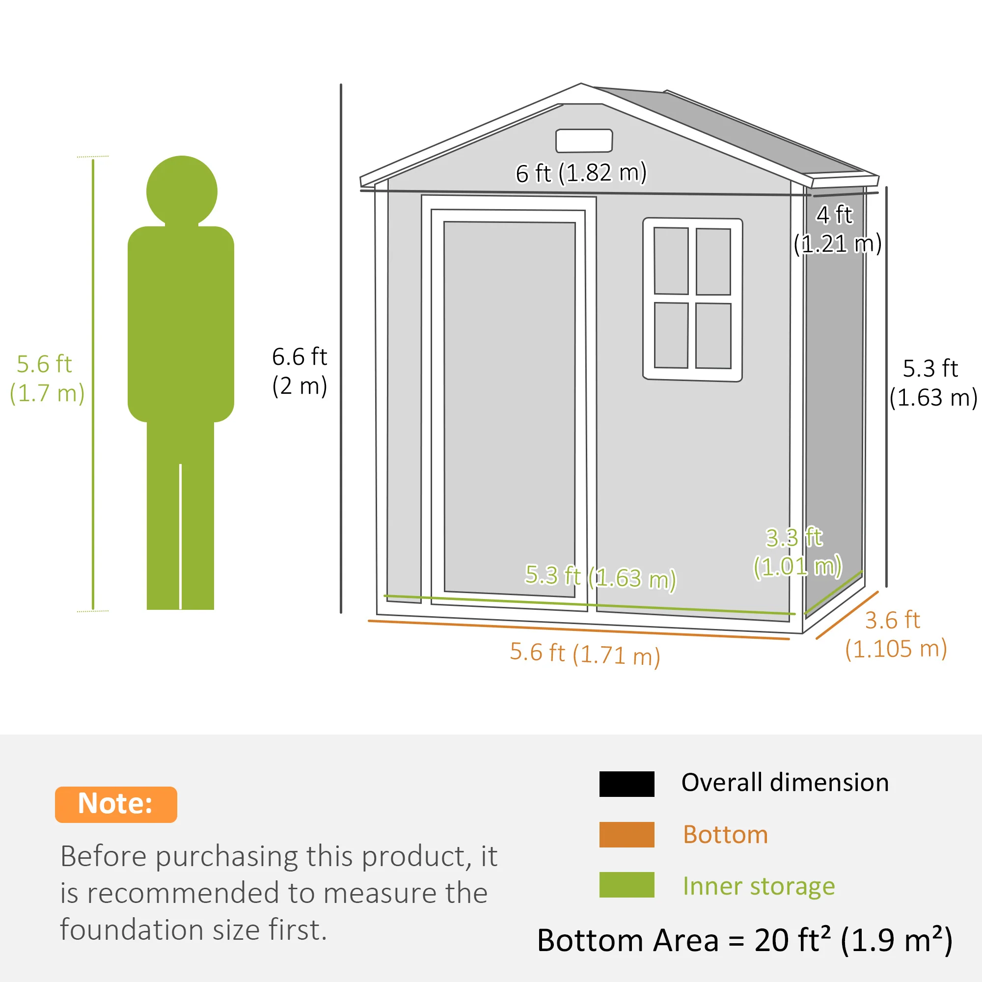 6 x 4ft Wood Effect Resin Tool Shed with Floor, Window, Vents & Lockable Door for Garden, Lawn, Grey - Image 5