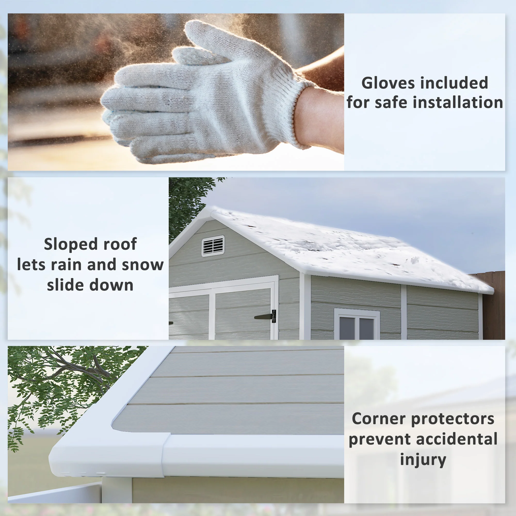 6' x 5' Wood Effect Resin Storage Shed for All Seasons, Winter Durable with Floor & Window, Dark Grey - Image 10
