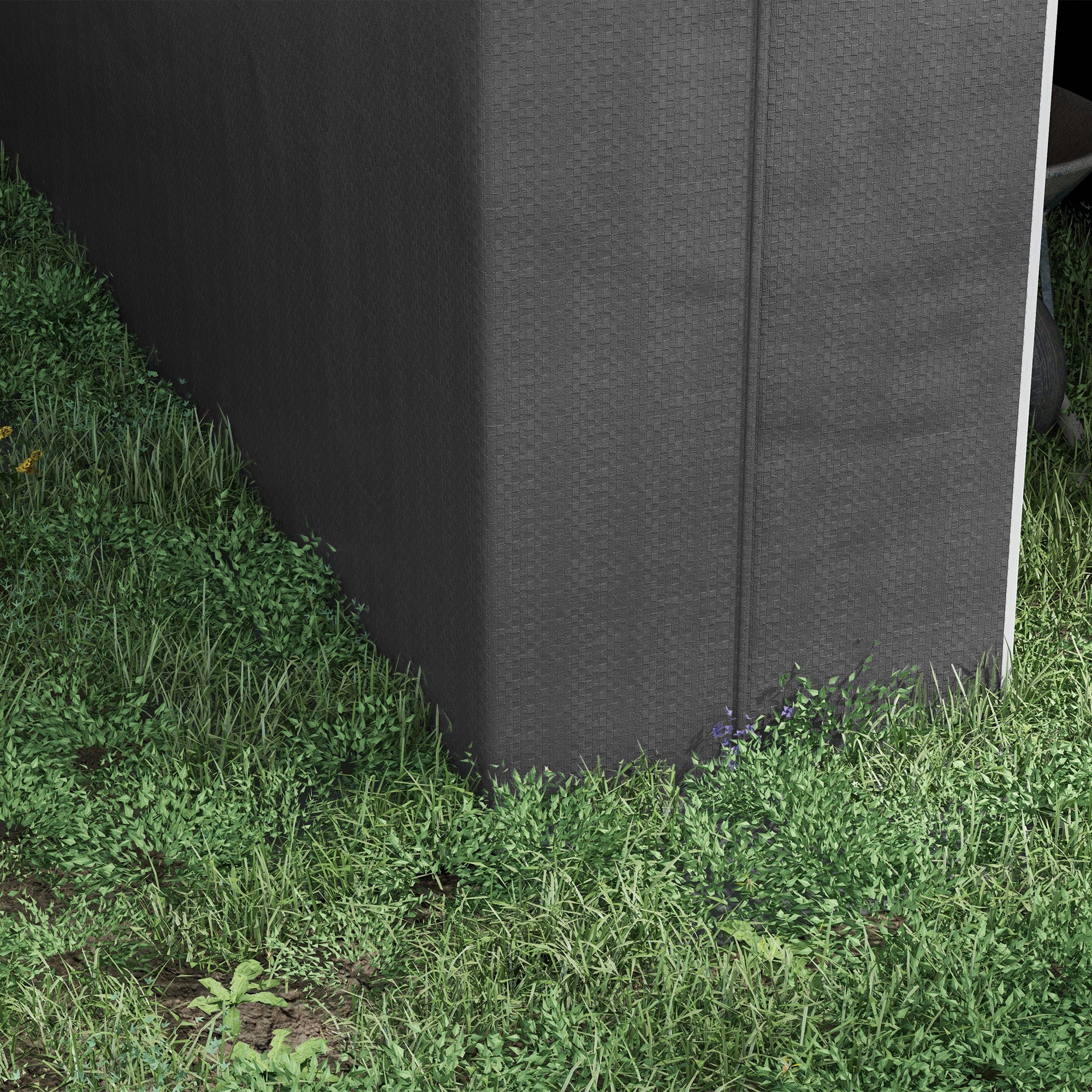 6' x 8' Portable Storage Shed with Galvanized Frame and Zipper Door, Dark Grey - Image 11