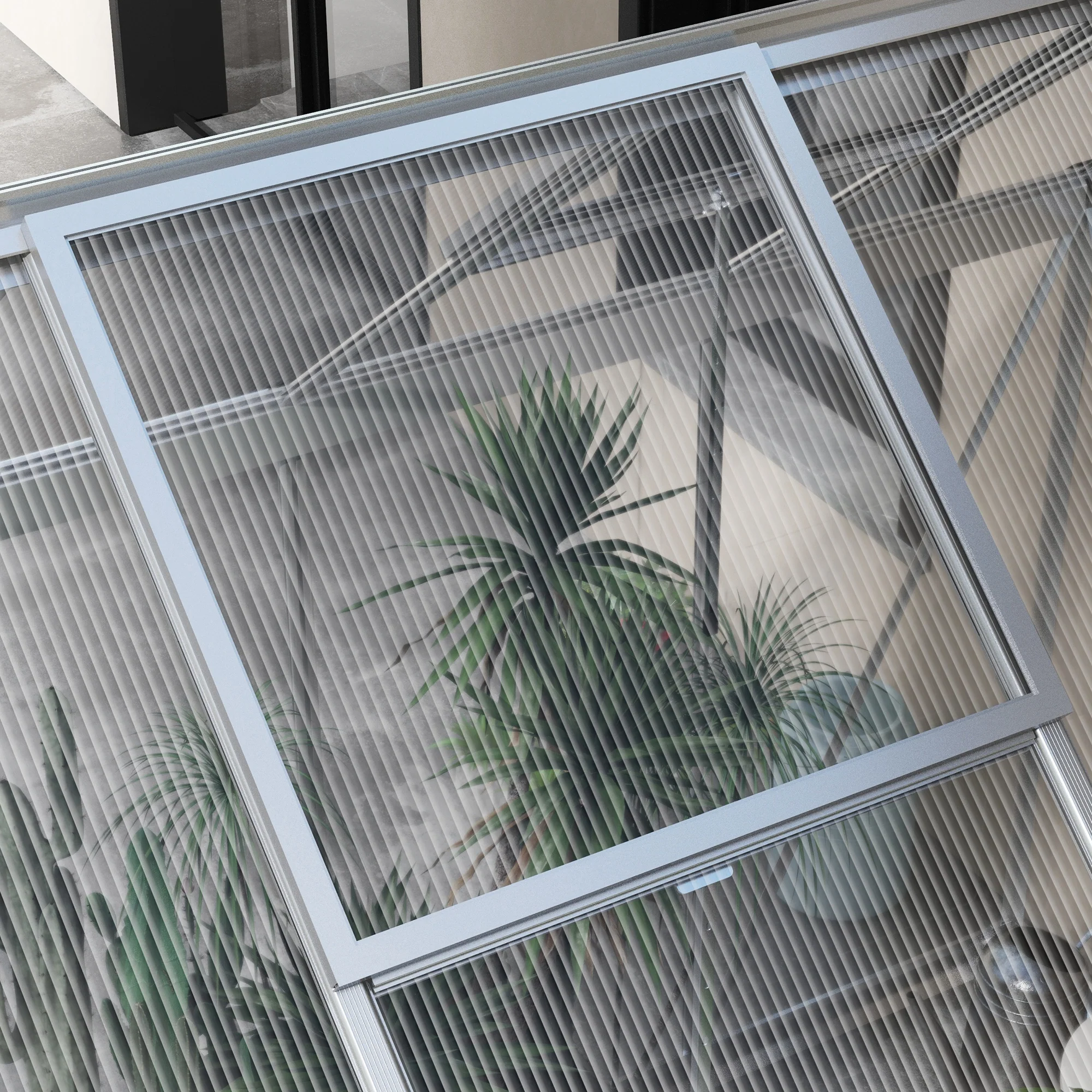 BloomGreen 6' x 8' Polycarbonate Greenhouse with 2 Panel Types, Hinged Door, 5 Roof Vents, Aluminum Frame - Image 11