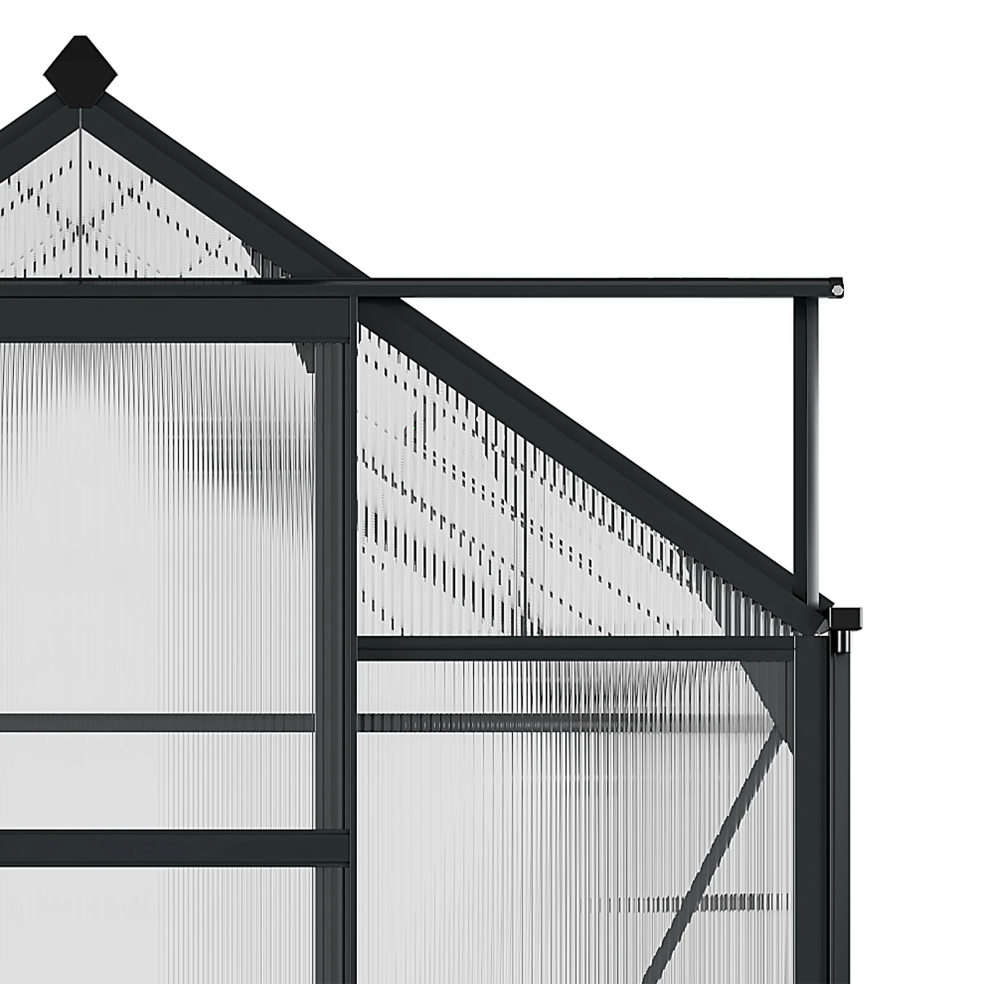 BloomGreen 6' x 8' x 6.6' Polycarbonate Greenhouse with Aluminum Frame, Grey - Image 11