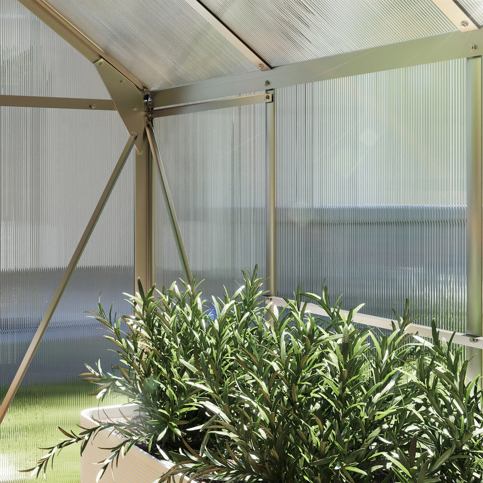 BloomGreen 6' x 8' x 6.6' Polycarbonate Greenhouse with Aluminum Frame, Silver - Image 10