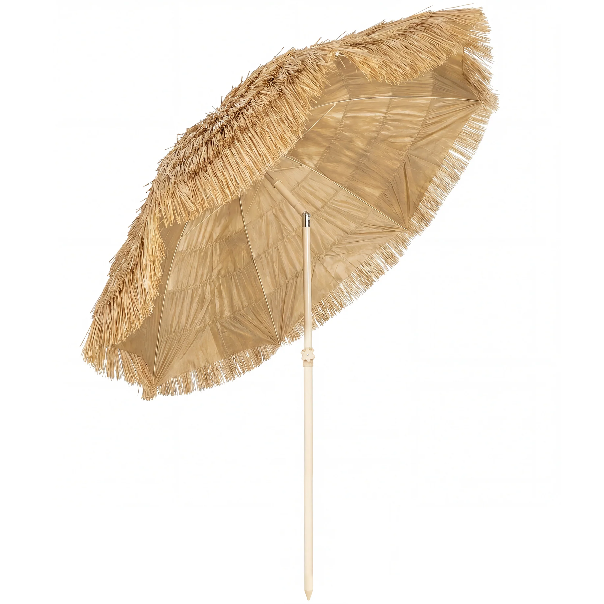 6FT Tiki Umbrella with 8 Ribs and Carry Bag, Khaki - Image 12