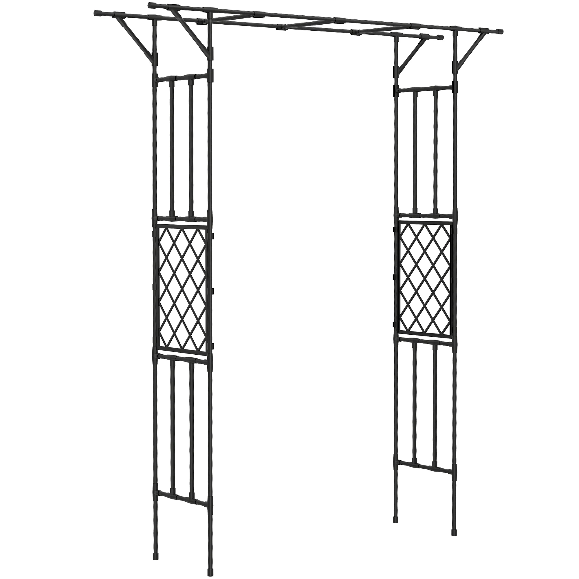 7.1ft Garden Arch for Climbing Plants and Wedding Decor, Black - Image 2