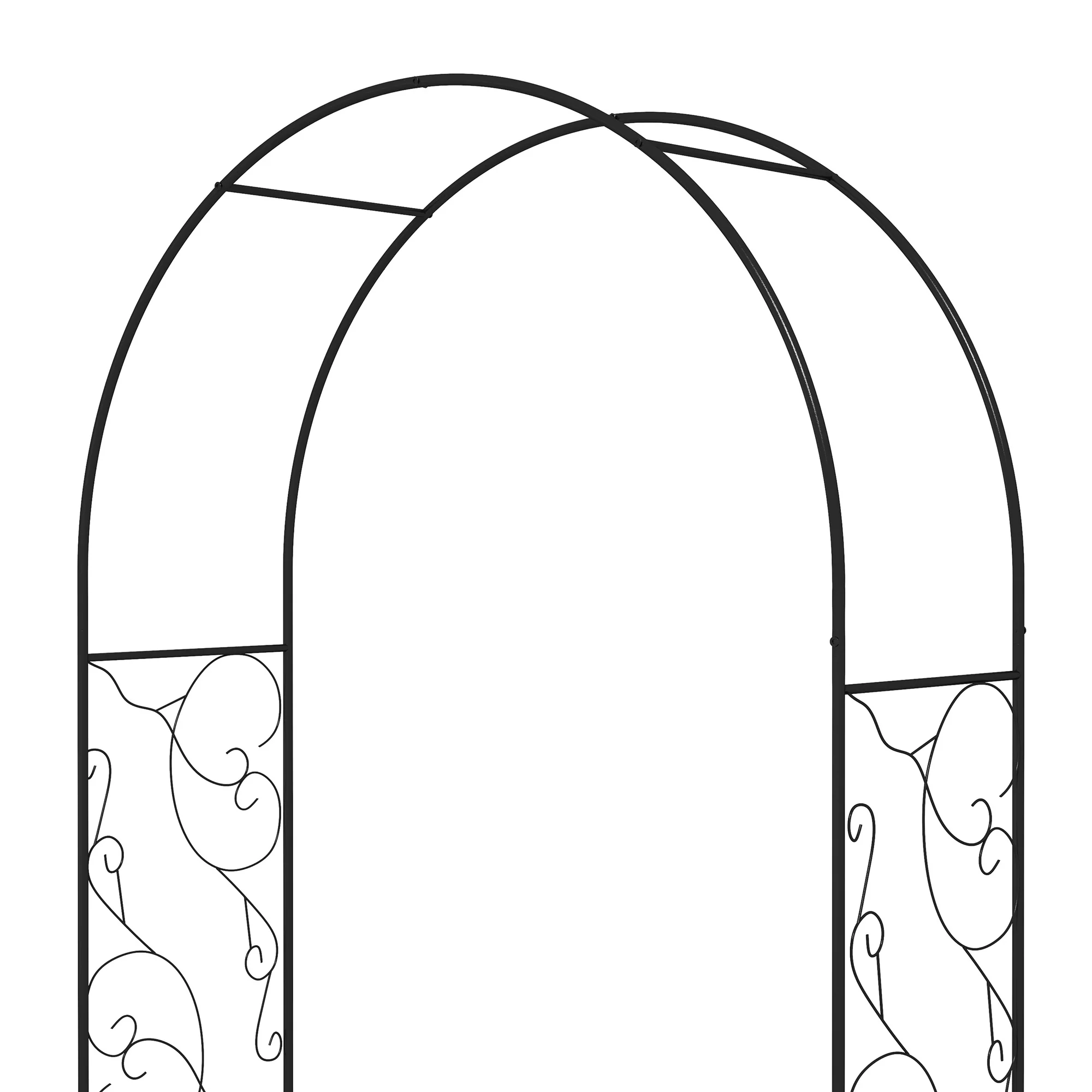 7.5FT Metal  Wedding Garden Arch with Gate, Arbor Trellis for Climbing Plants, Black - Image 10