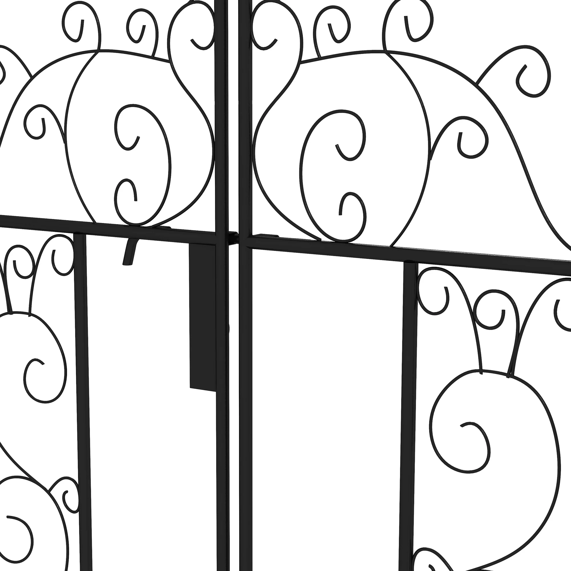 7.5FT Metal  Wedding Garden Arch with Gate, Arbor Trellis for Climbing Plants, Black - Image 9