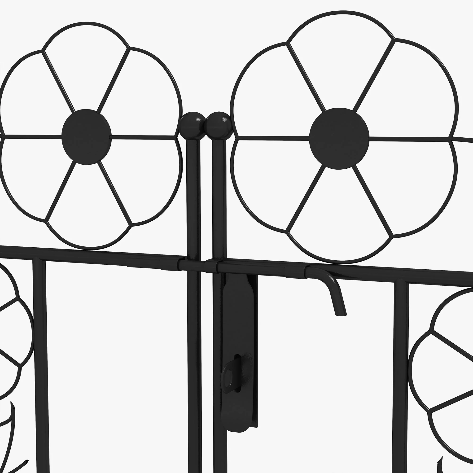 7.5FT Metal  Wedding Garden Arch with Gate, Outdoor Wedding Decoration, Black - Image 9