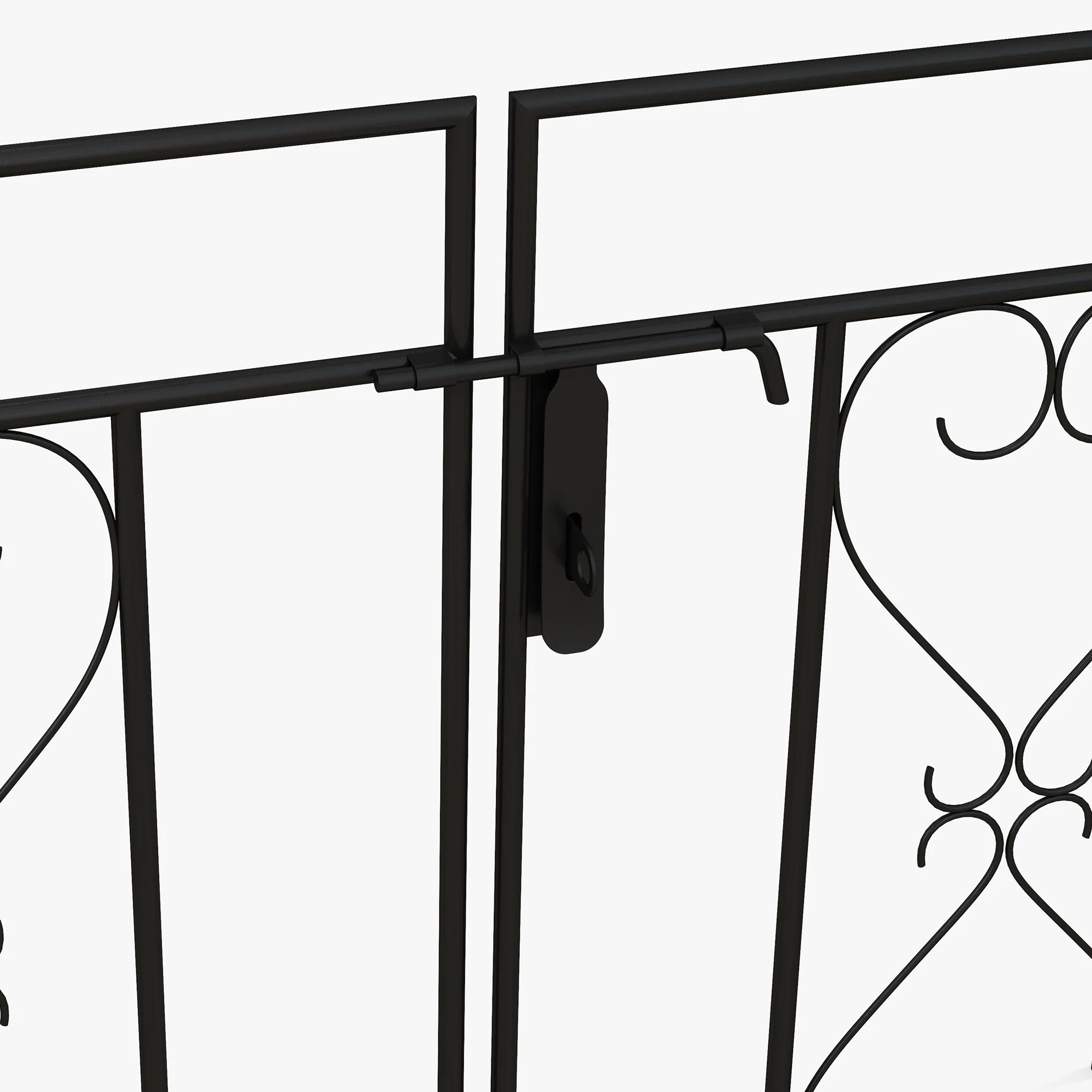 7.6FT Metal  Wedding Garden Arch with Gate, Arbor Trellis for Outdoor Garden, Black - Image 9