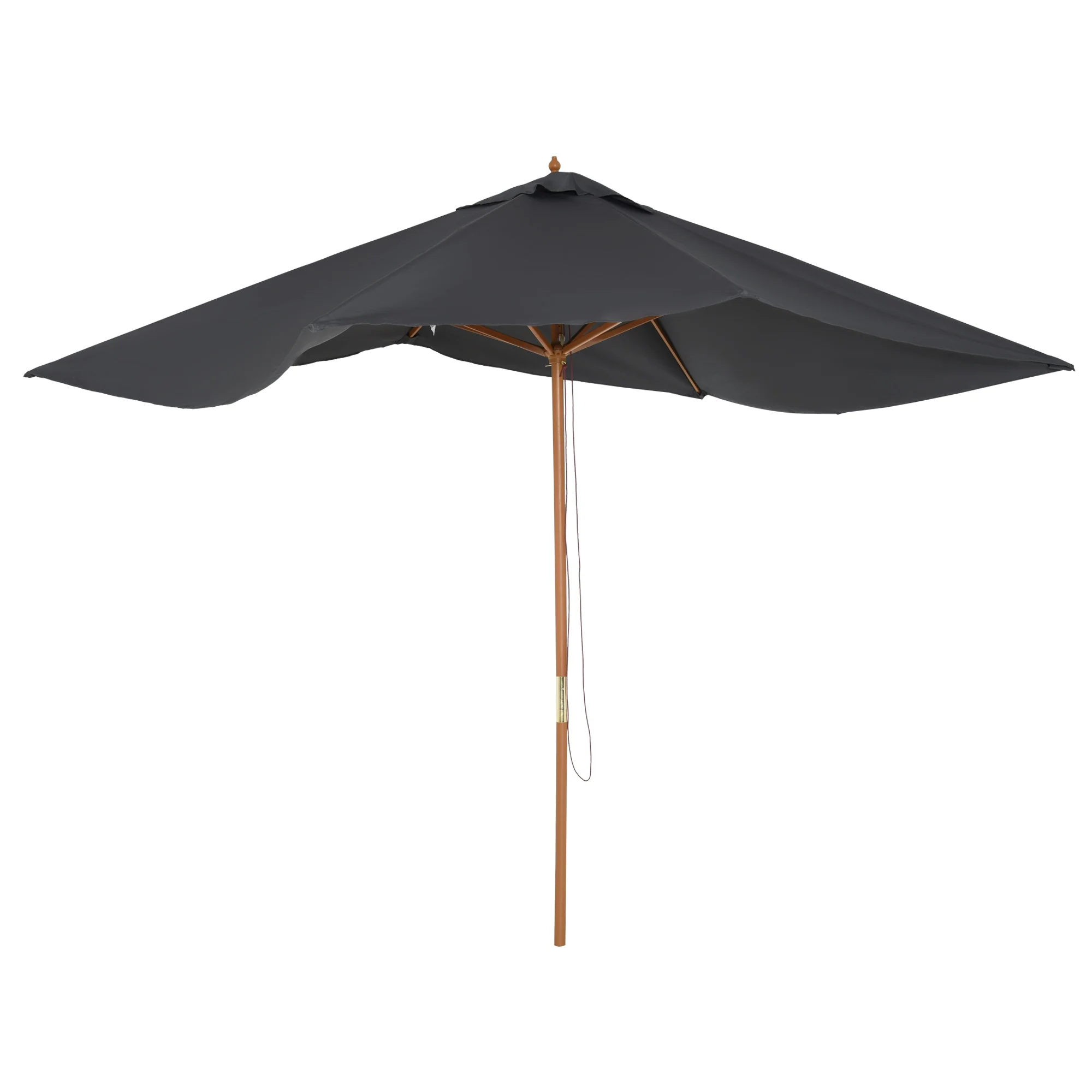 7' x 10' Wooden Patio Umbrella with Top Vent, Dark Grey - Image 11