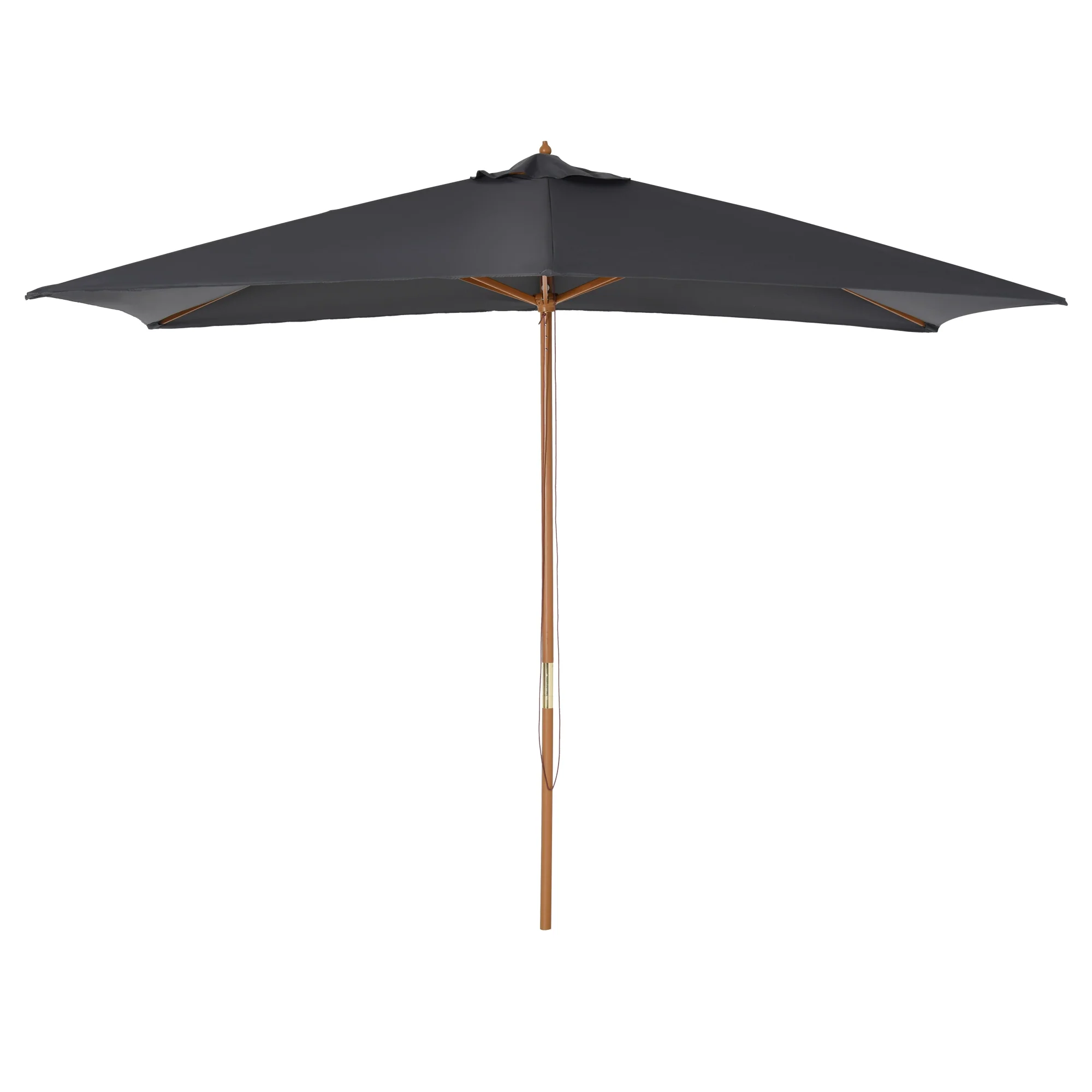 7' x 10' Wooden Patio Umbrella with Top Vent, Dark Grey - Image 12