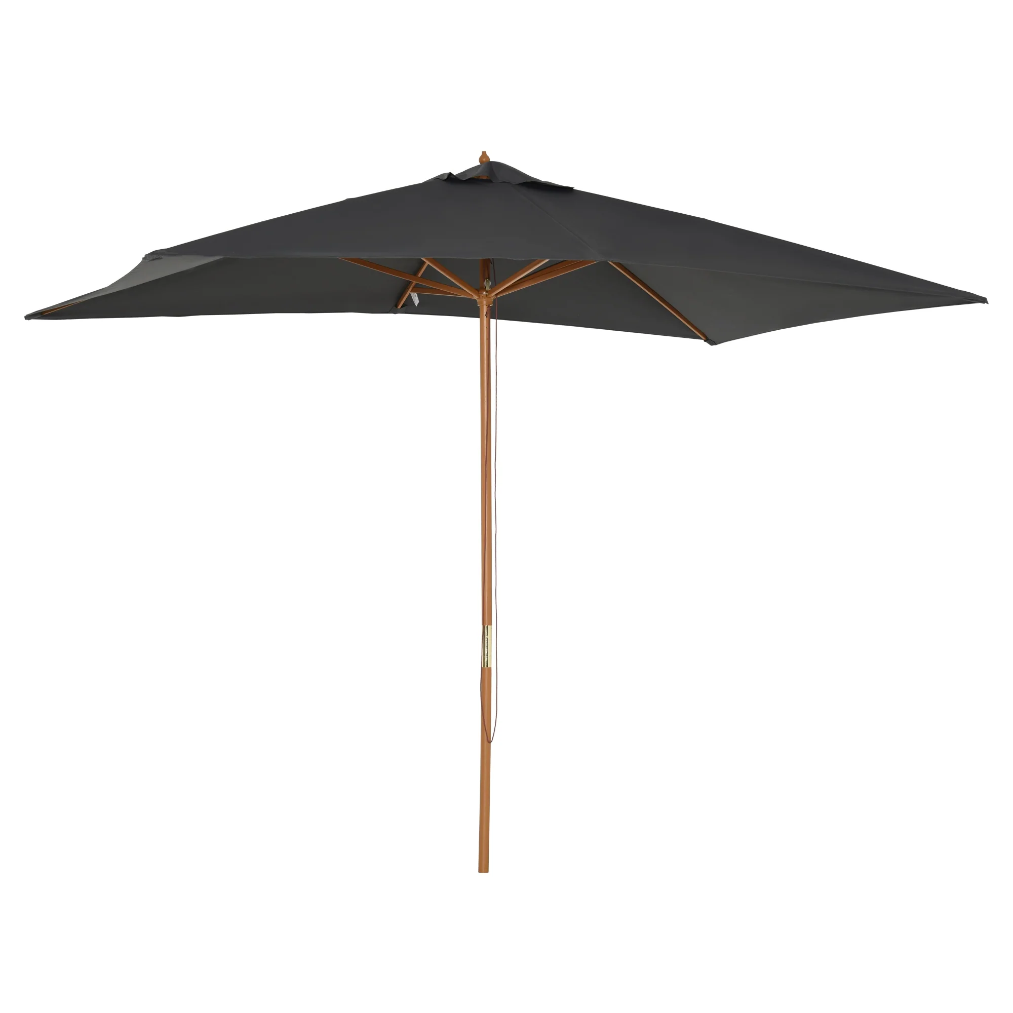 7' x 10' Wooden Patio Umbrella with Top Vent, Dark Grey - Image 2