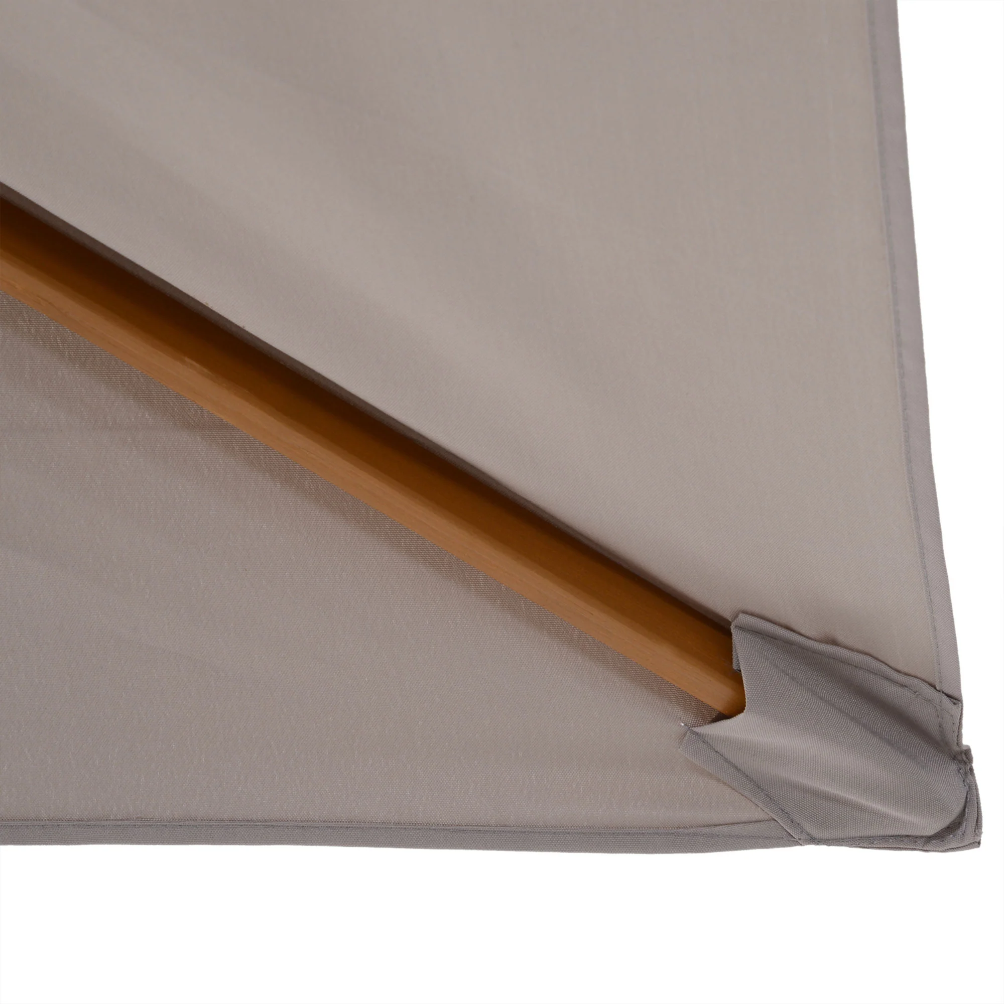 7' x 10' Wooden Patio Umbrella with Top Vent, Grey - Image 10