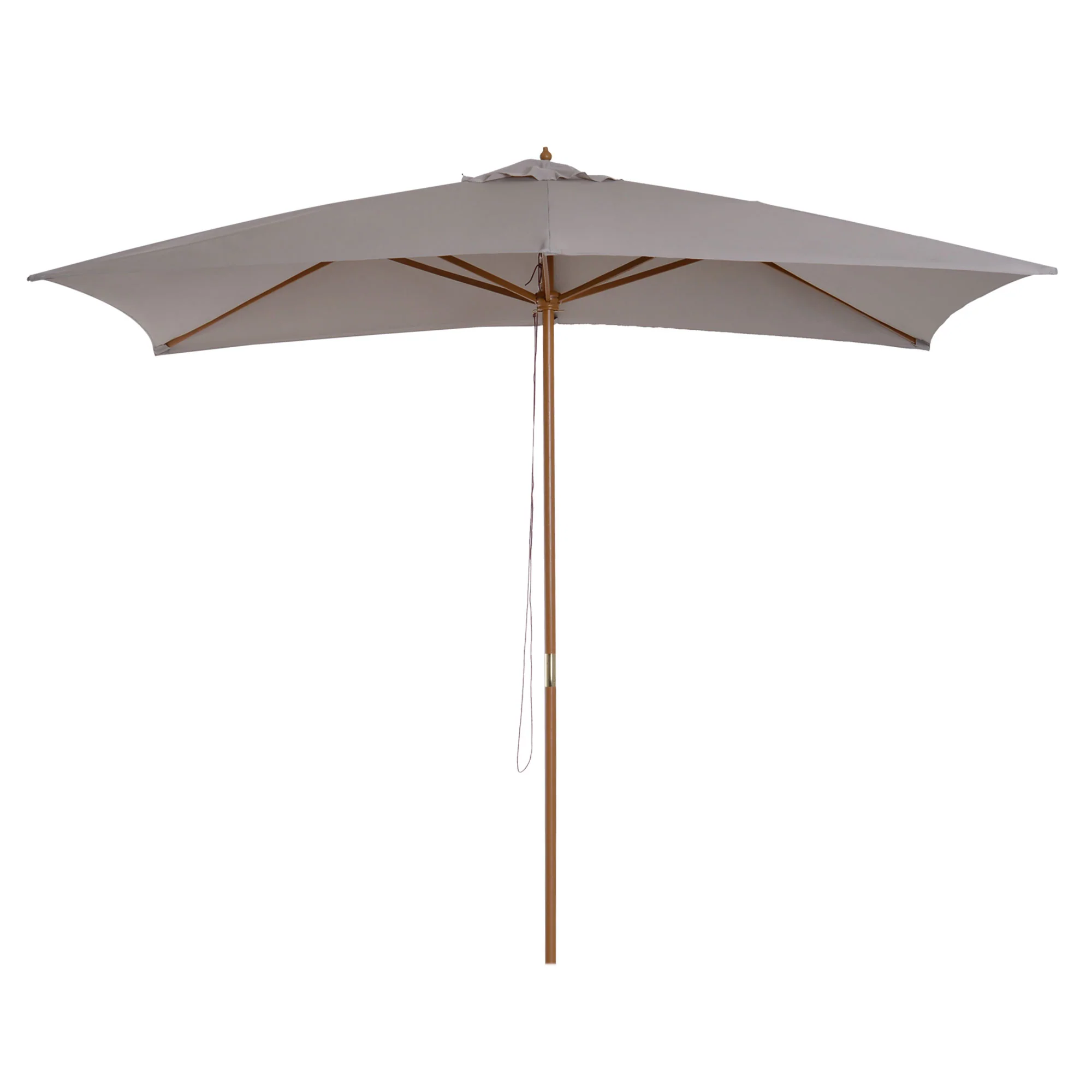 7' x 10' Wooden Patio Umbrella with Top Vent, Grey - Image 12