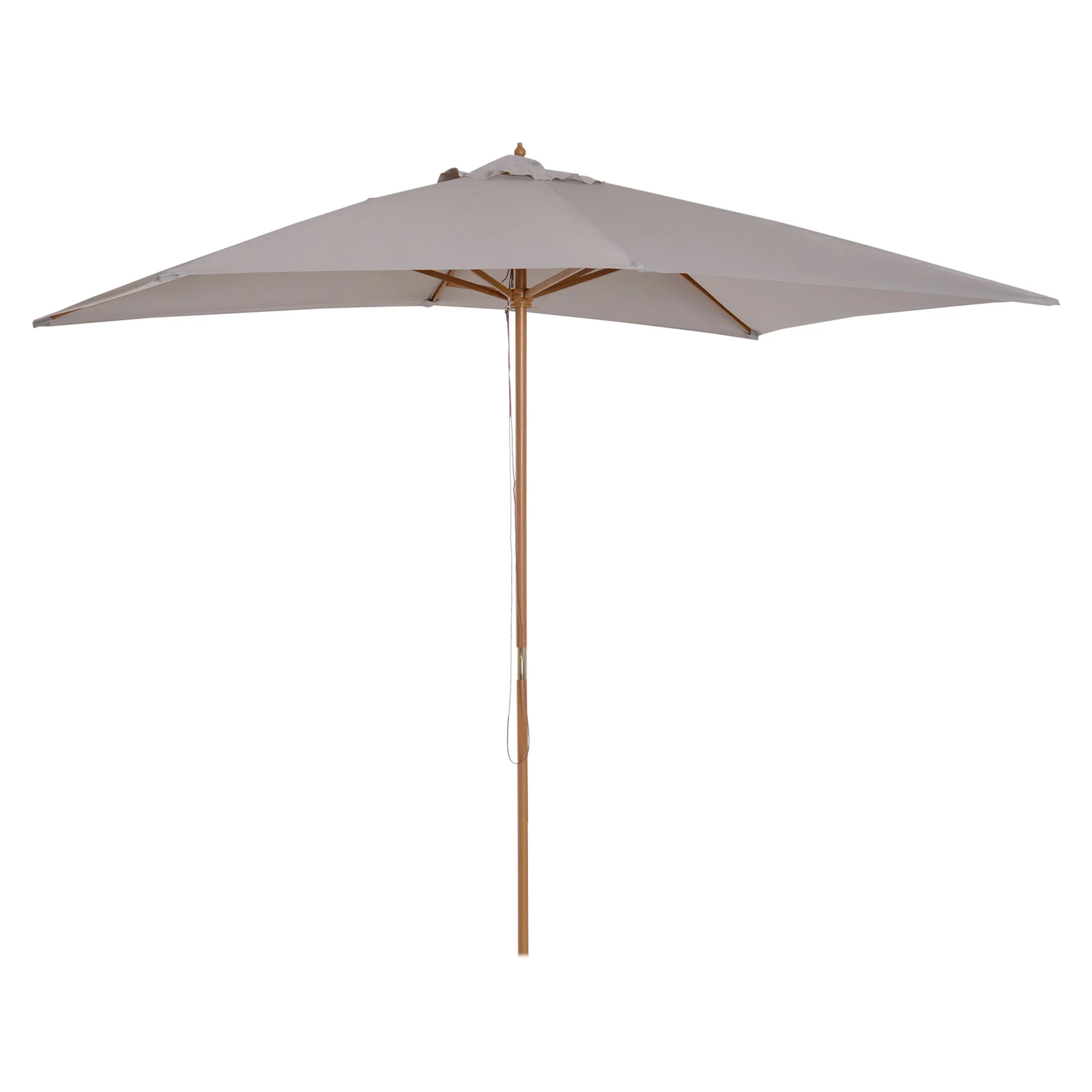 7' x 10' Wooden Patio Umbrella with Top Vent, Grey - Image 2