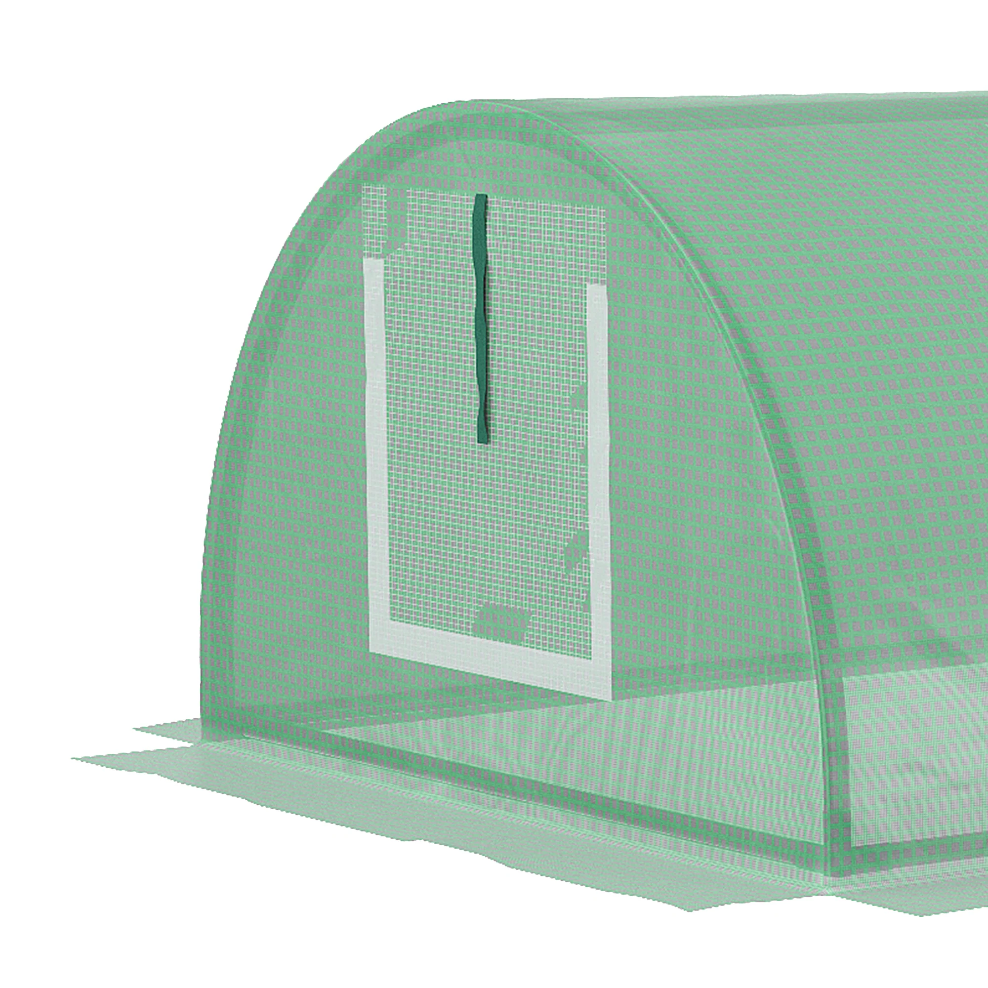 7' x 3' x 2' Portable Mini Greenhouse with 5 Mesh Windows, Green - Image 11