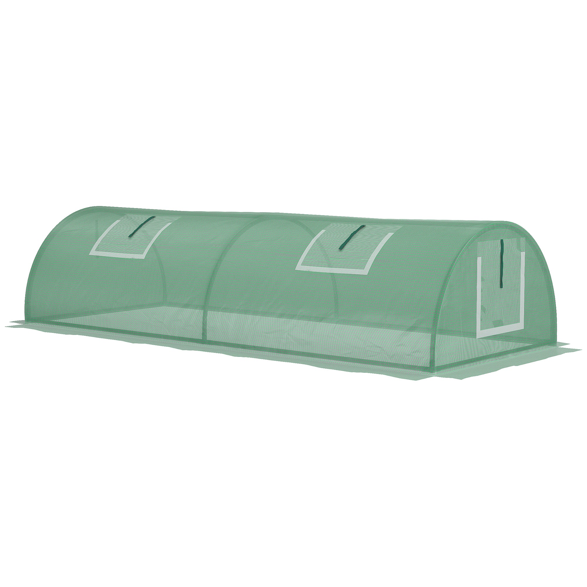7' x 3' x 2' Portable Mini Greenhouse with 5 Mesh Windows, Green - Image 2