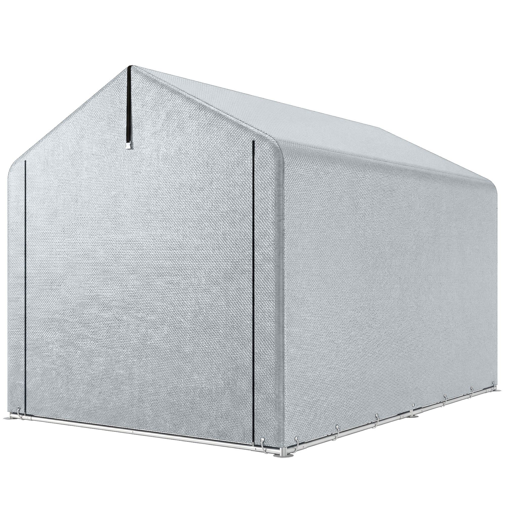 7' x 5' Portable Shed with Roll-up Zipper Door, Light Grey - Image 2