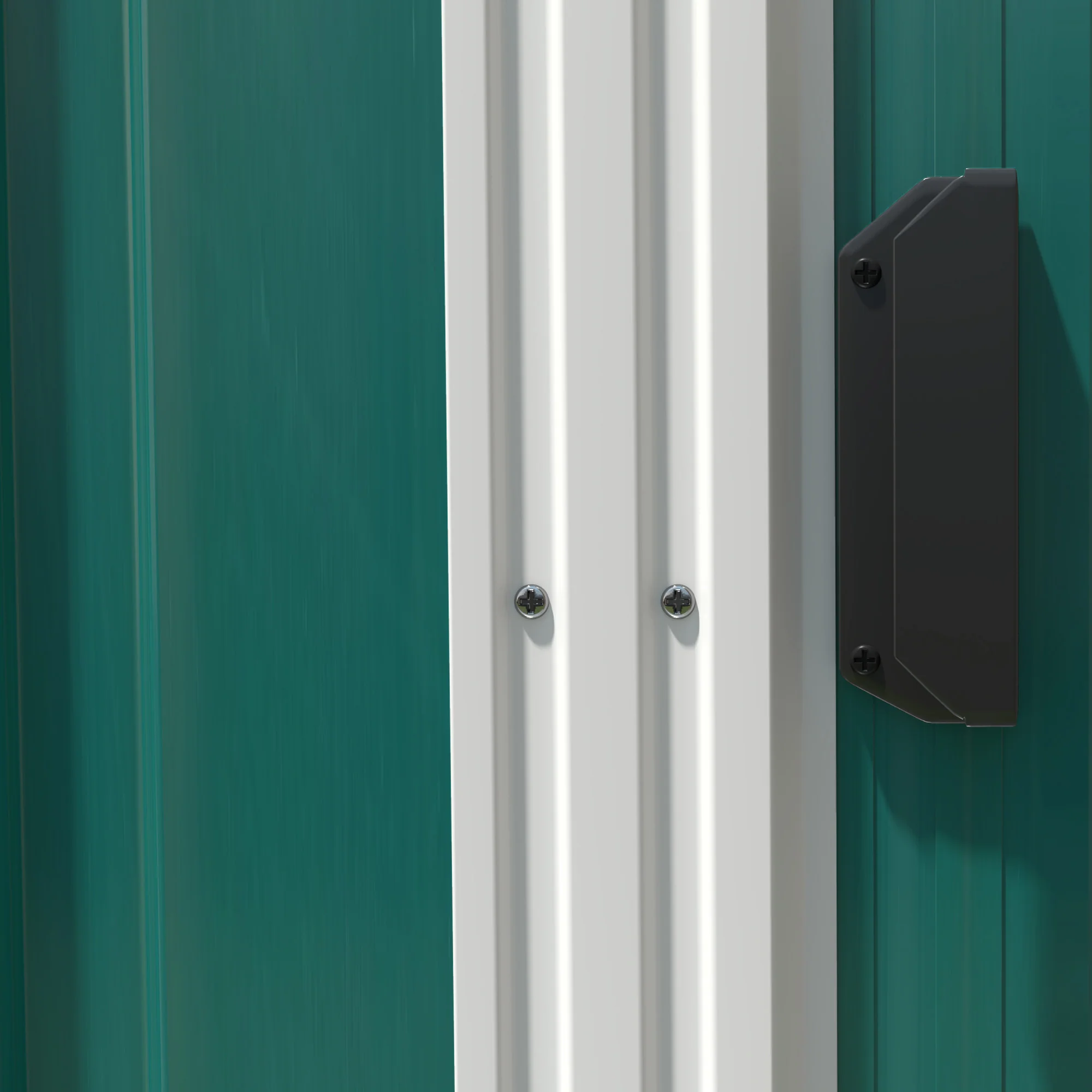 7 x 5FT Lean to Metal Garden Shed w/ Sliding Doors, 2 Vents, Adjustable Shelves and Hooks, Green - Image 11