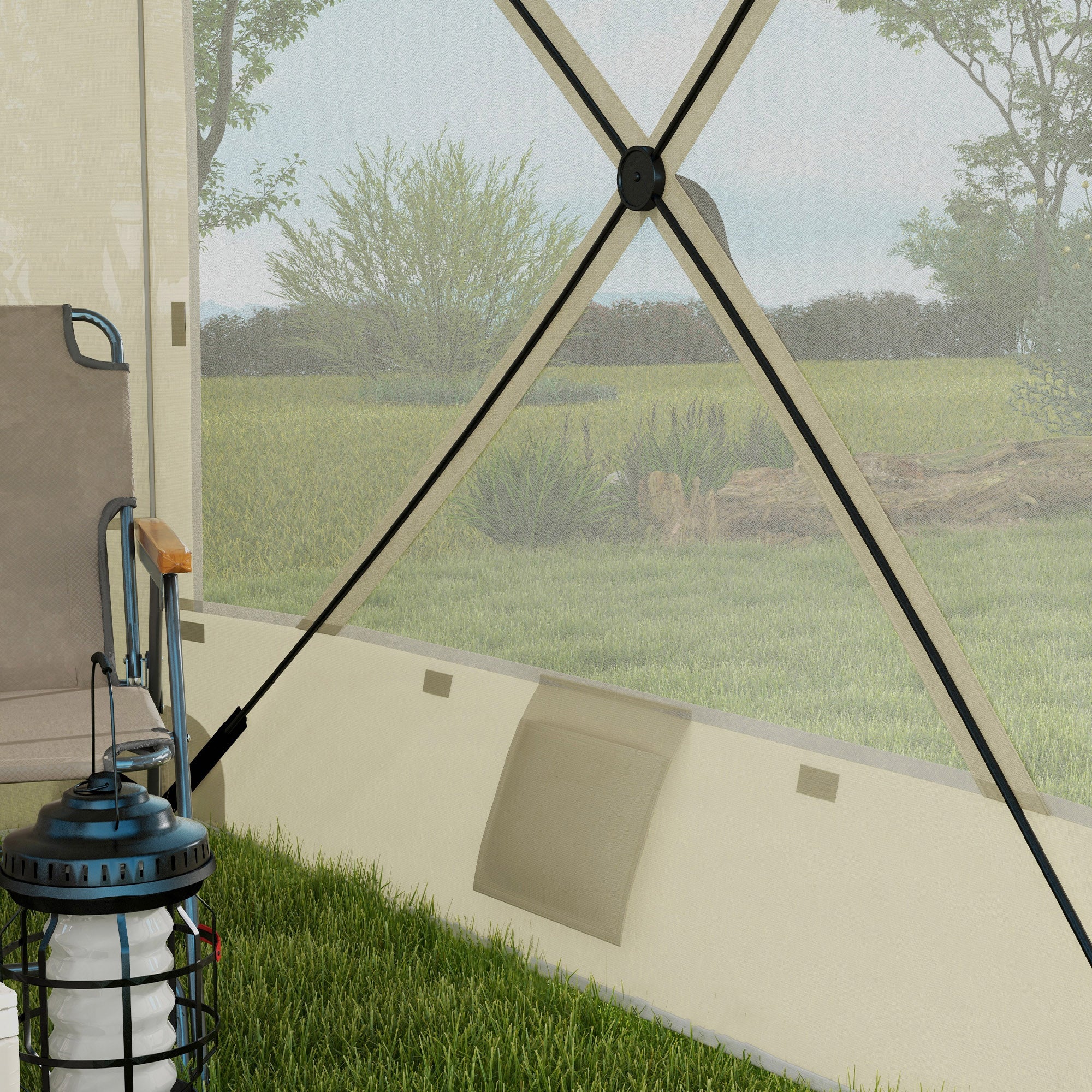7' x 8' Pop Up Canopy Tent with Curtains and Netting, White - Image 10