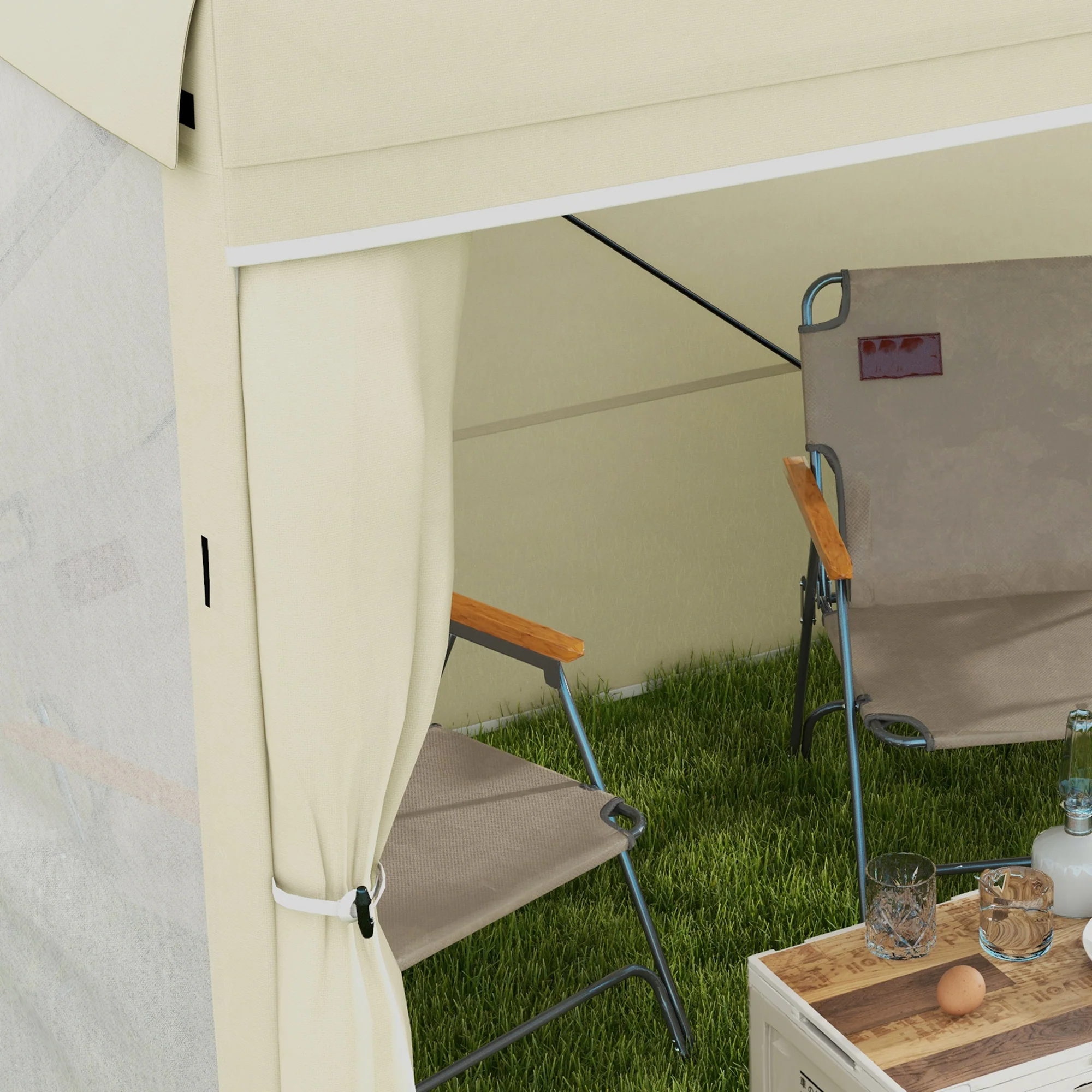 7' x 8' Pop Up Canopy Tent with Curtains and Netting, White - Image 11