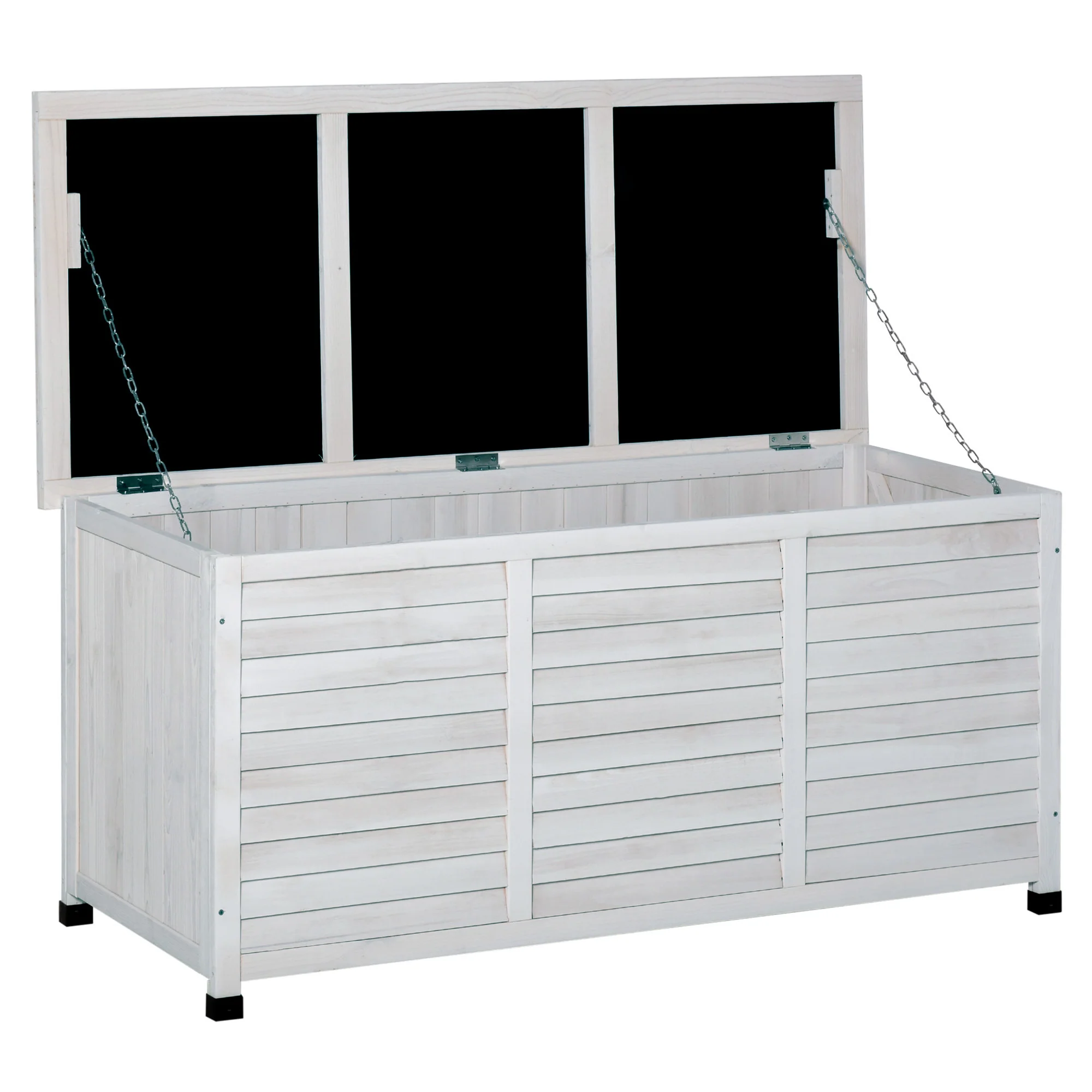 75 Gallon Wooden Deck Box with Weather-Resistant Finish, White