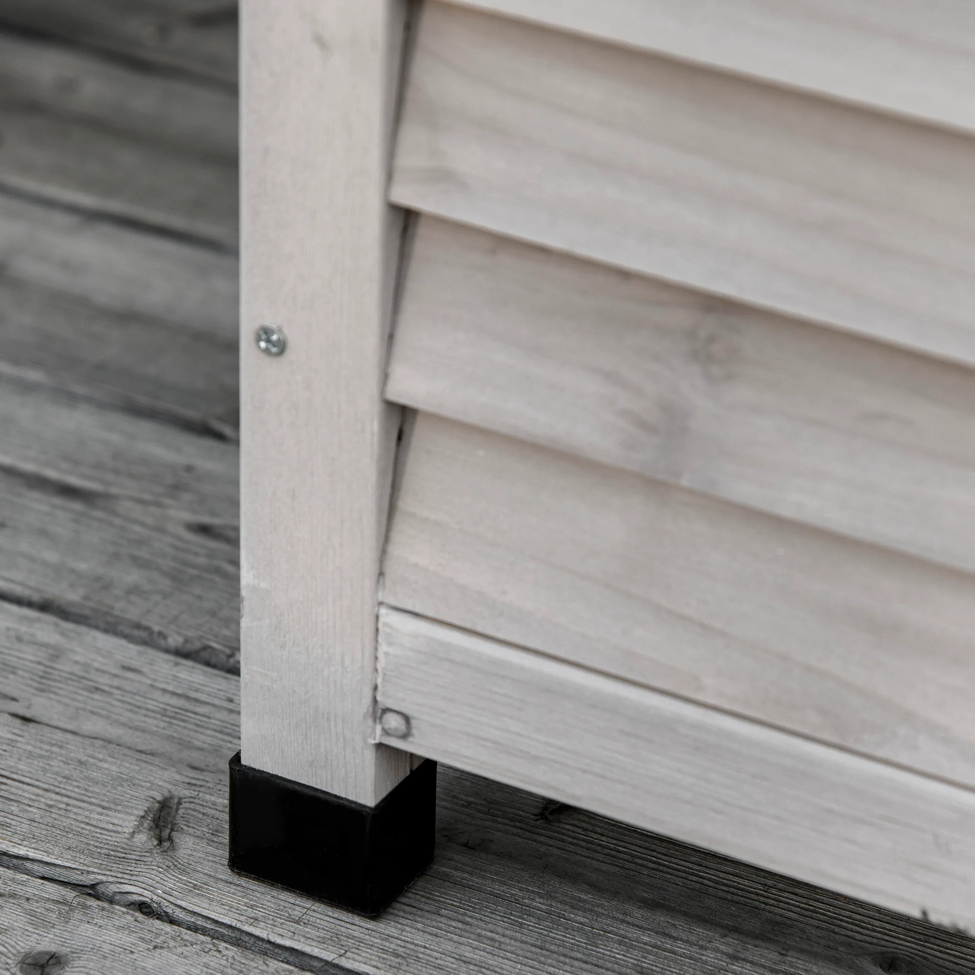 75 Gallon Wooden Deck Box with Weather-Resistant Finish, Grey - Image 10