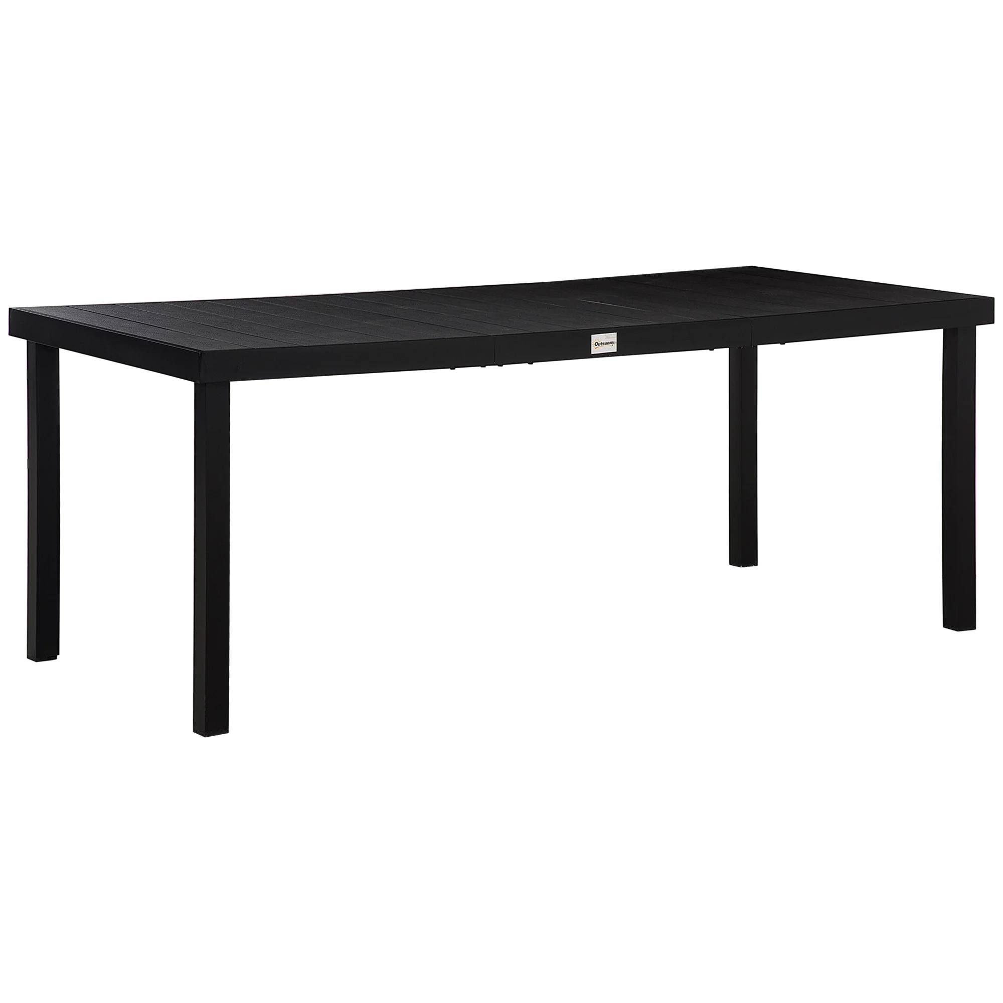 Patio Dining Table for 8, Rectangular Aluminum Outdoor Table for Garden Lawn, Black - Image 12