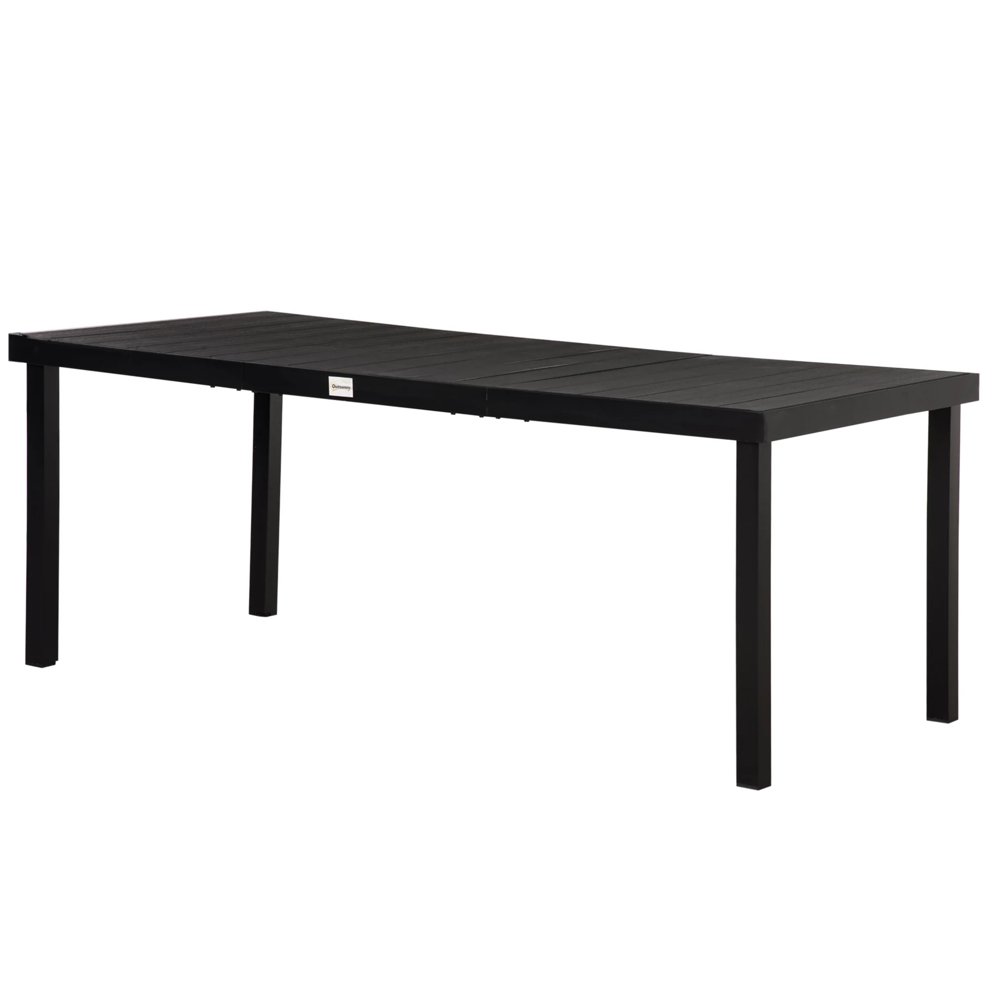 Patio Dining Table for 8, Rectangular Aluminum Outdoor Table for Garden Lawn, Black - Image 2
