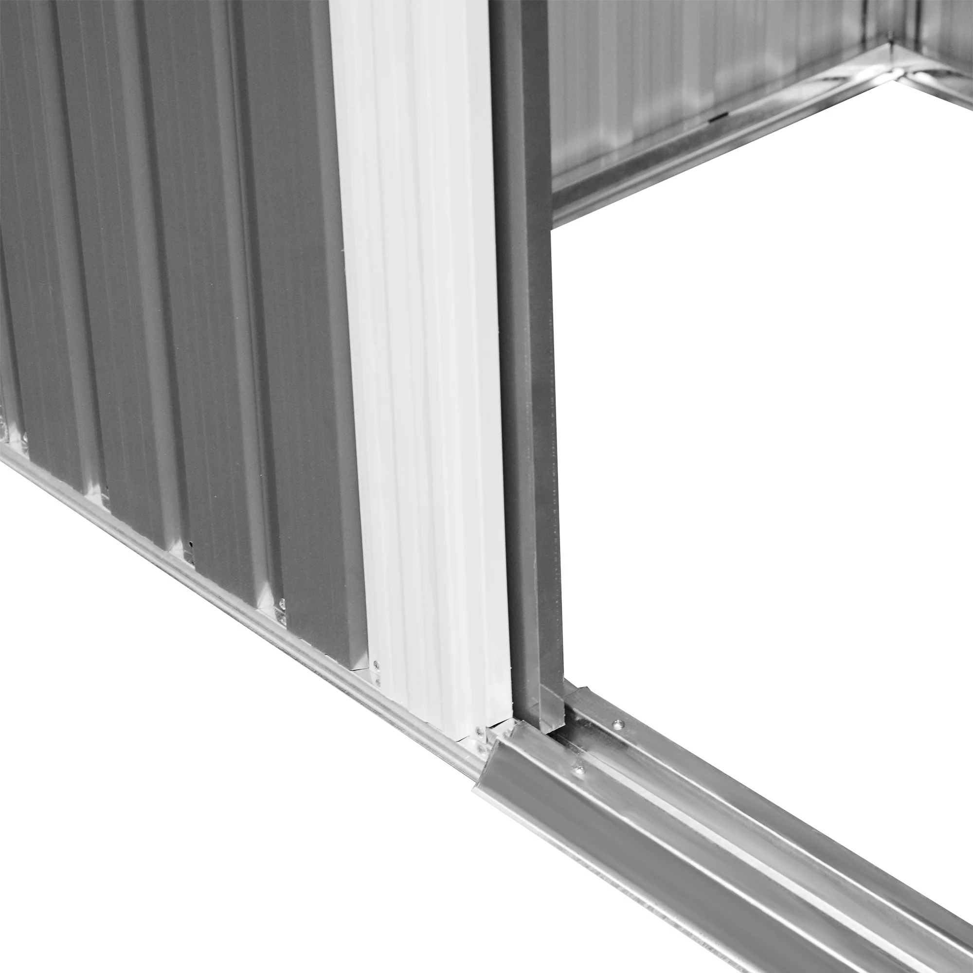 8.5' x 6' Metal Garden Shed with Skylight & Double Doors, Grey - Image 9