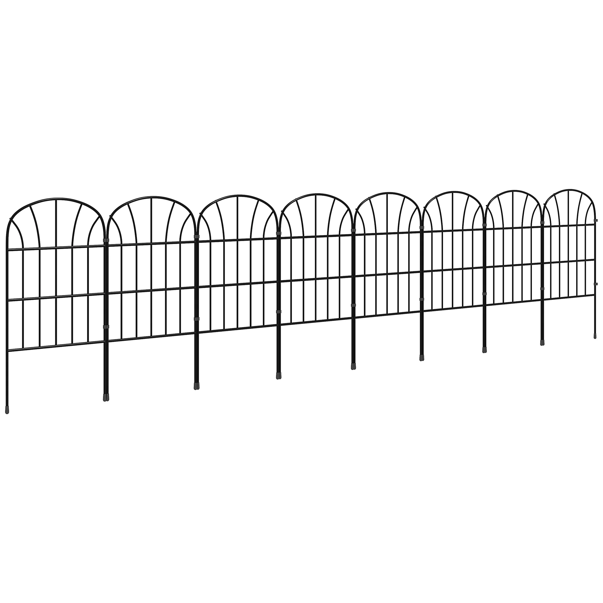 8 Panels Rustproof Metal Decorative Garden Fence, Landscape Flower Bed Border, Black - Image 12