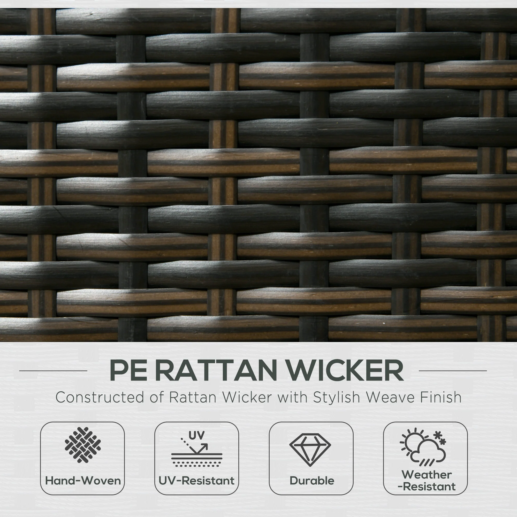 8 Pieces PE Rattan Corner Sofa Set with Cushion, Pillows & Tempered Glass Table, Brown - Image 6