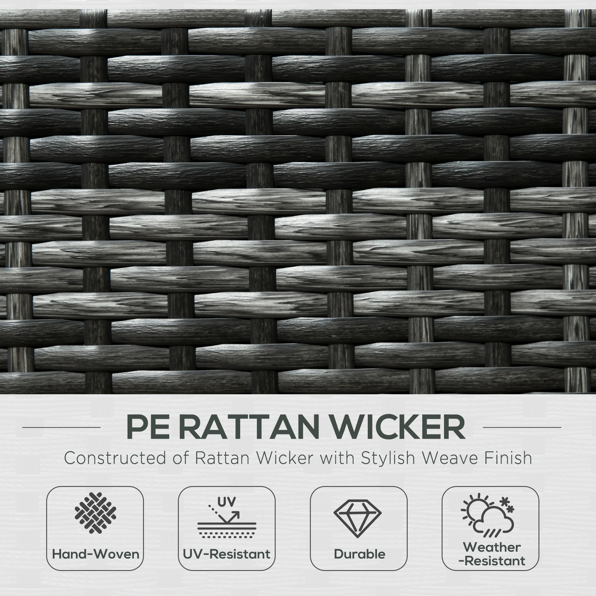 8 Pieces PE Rattan Corner Sofa Set with Cushion, Pillows & Tempered Glass Table, Grey - Image 6