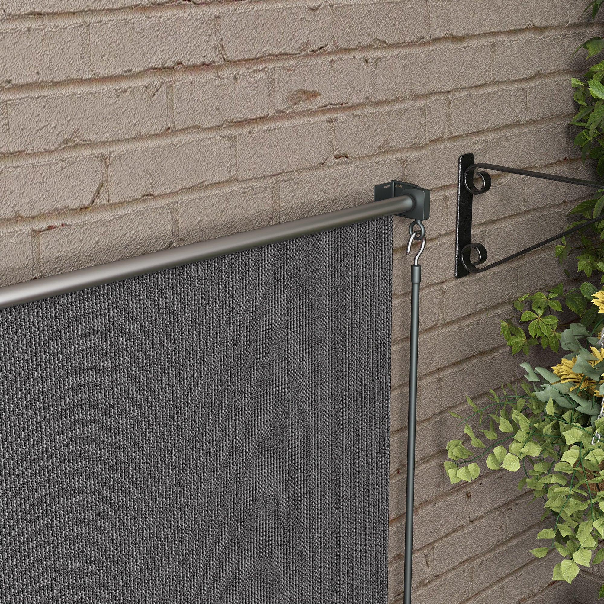 8'W x 6'H Roller Shades for Porch Balcony Gazebo, Dark Grey - Image 10