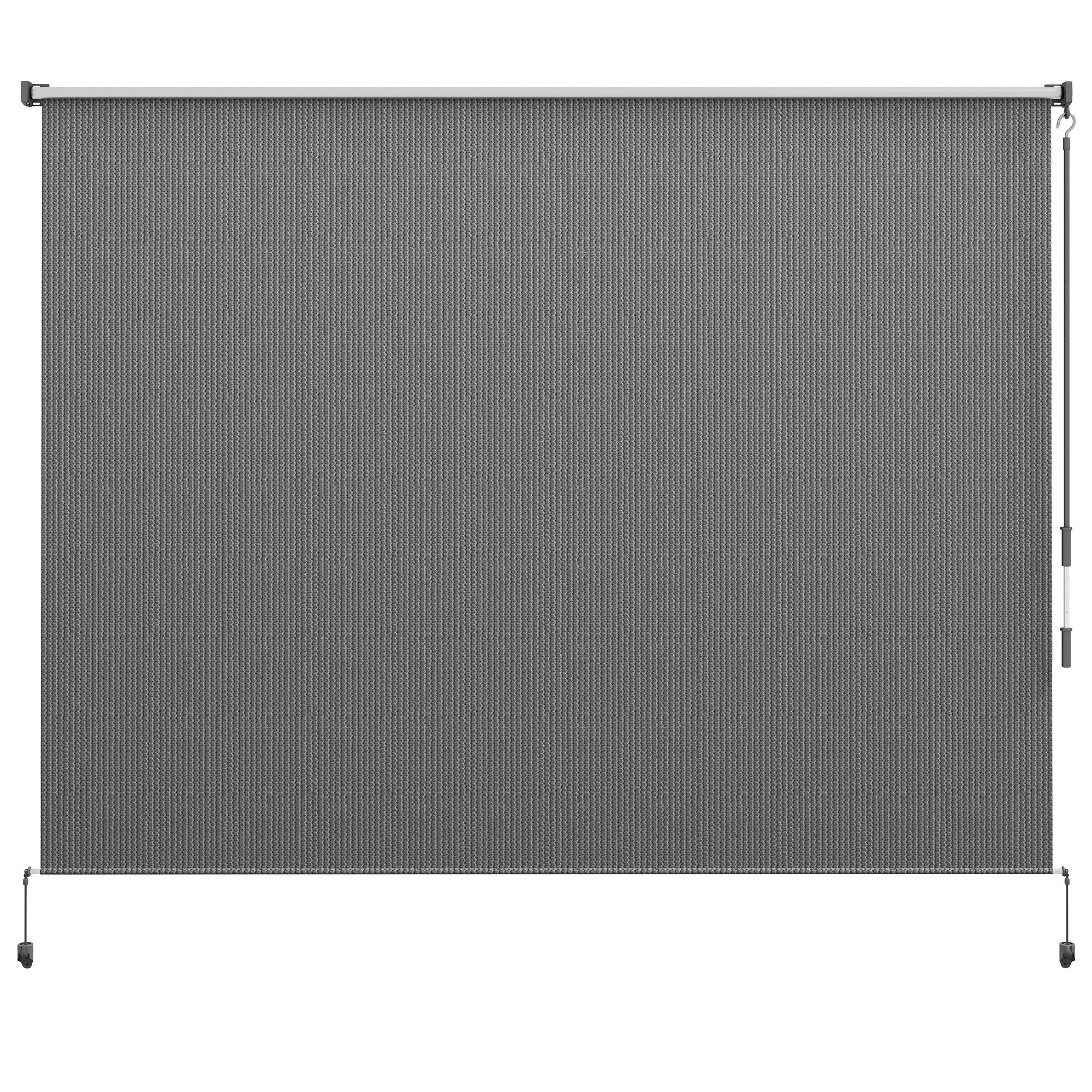 8'W x 6'H Roller Shades for Porch Balcony Gazebo, Light Grey