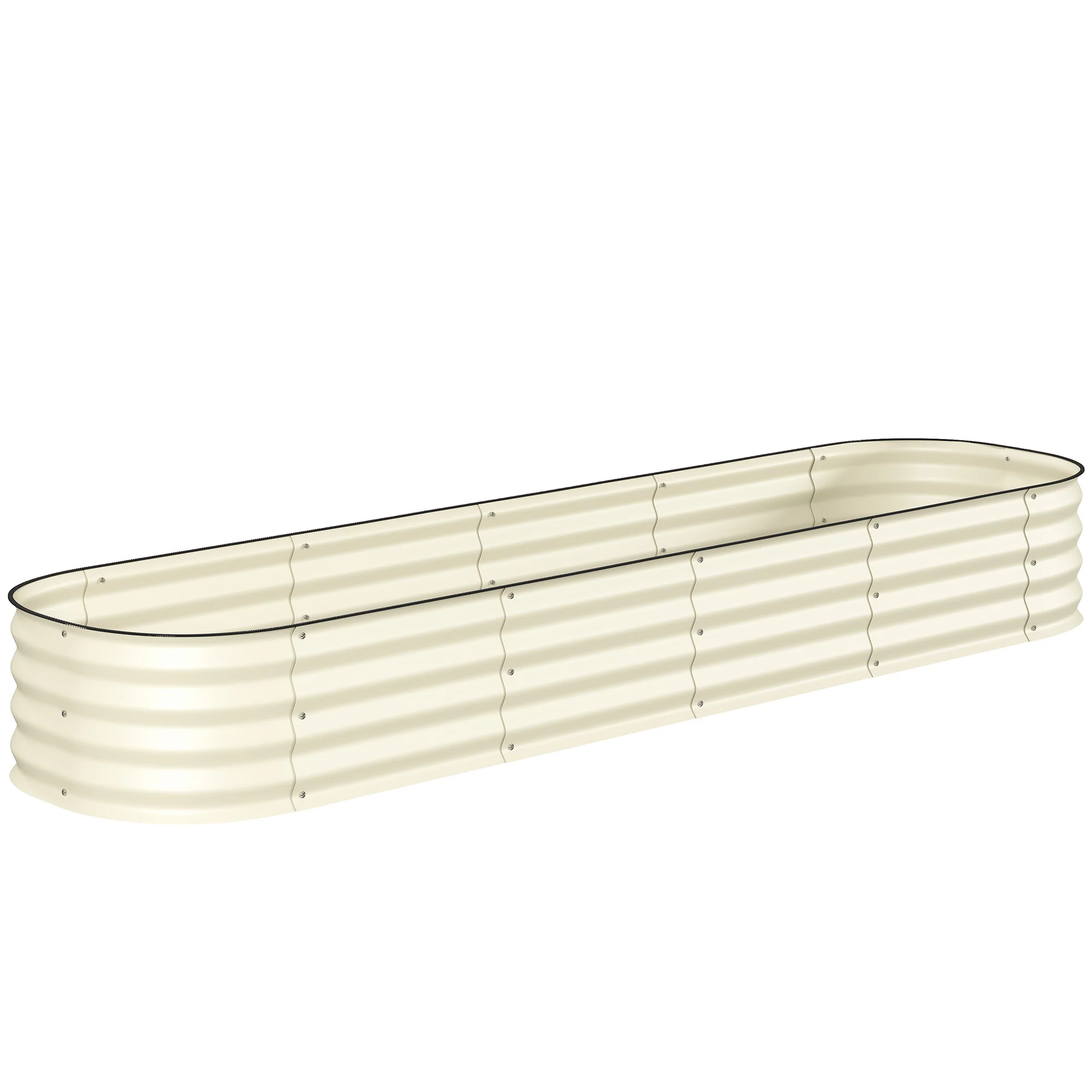 8' x 2' x 1' Galvanized Raised Garden Bed Kit, Cream - Image 12