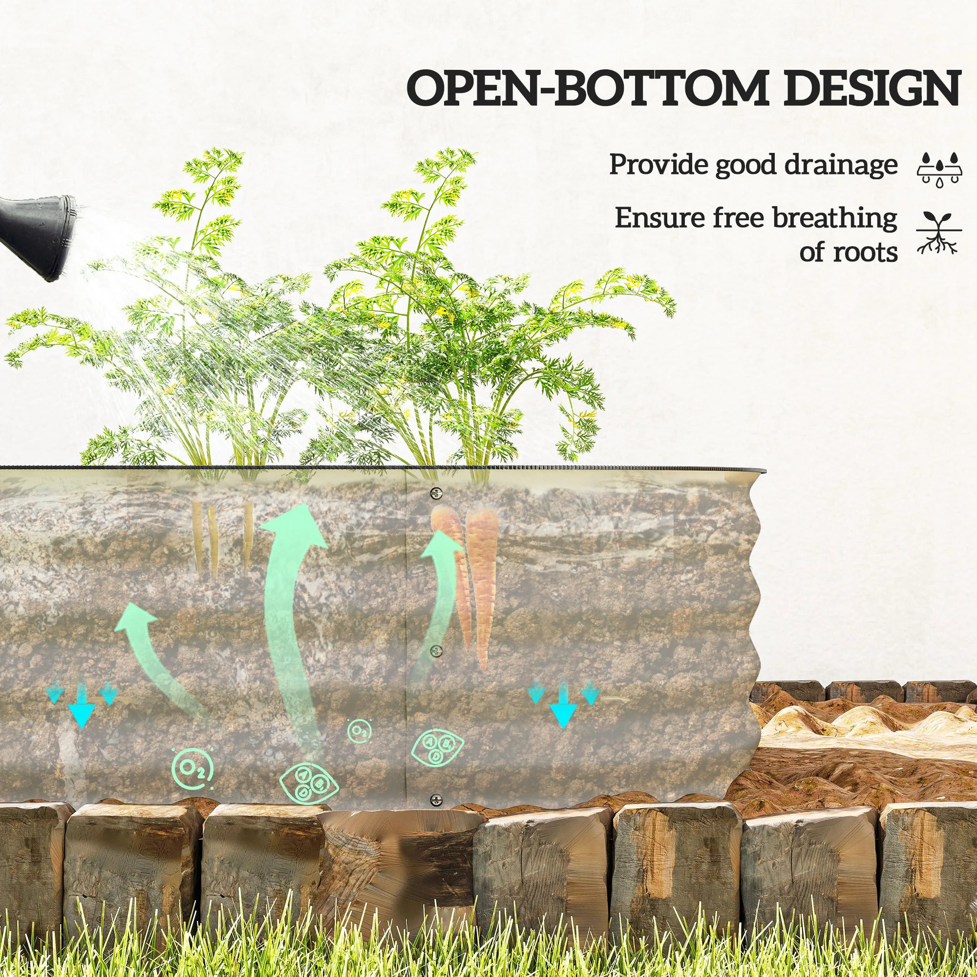 8' x 2' x 1' Galvanized Raised Garden Bed Kit, Cream - Image 7