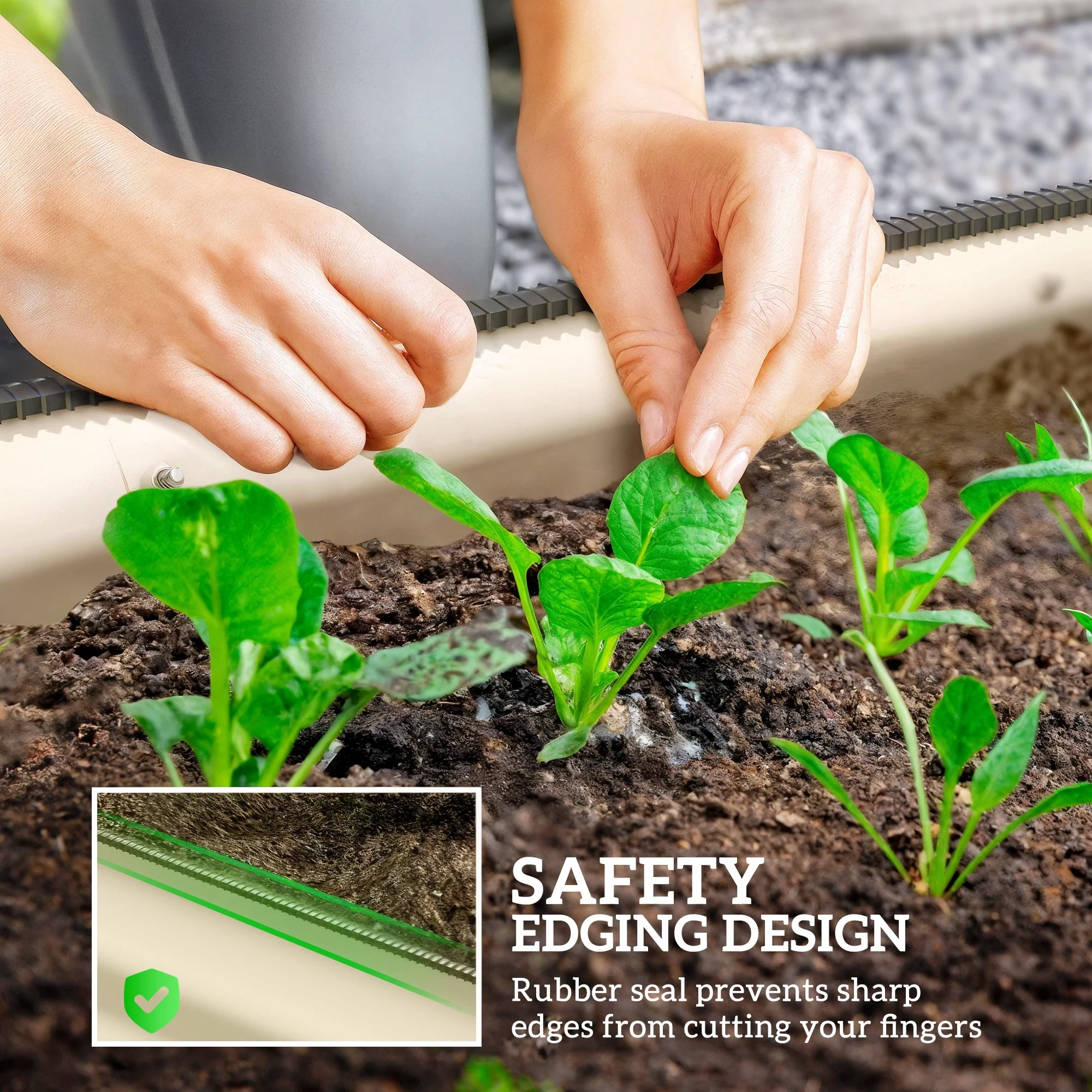 8' x 2' x 1' Galvanized Raised Garden Bed Kit, Cream - Image 8