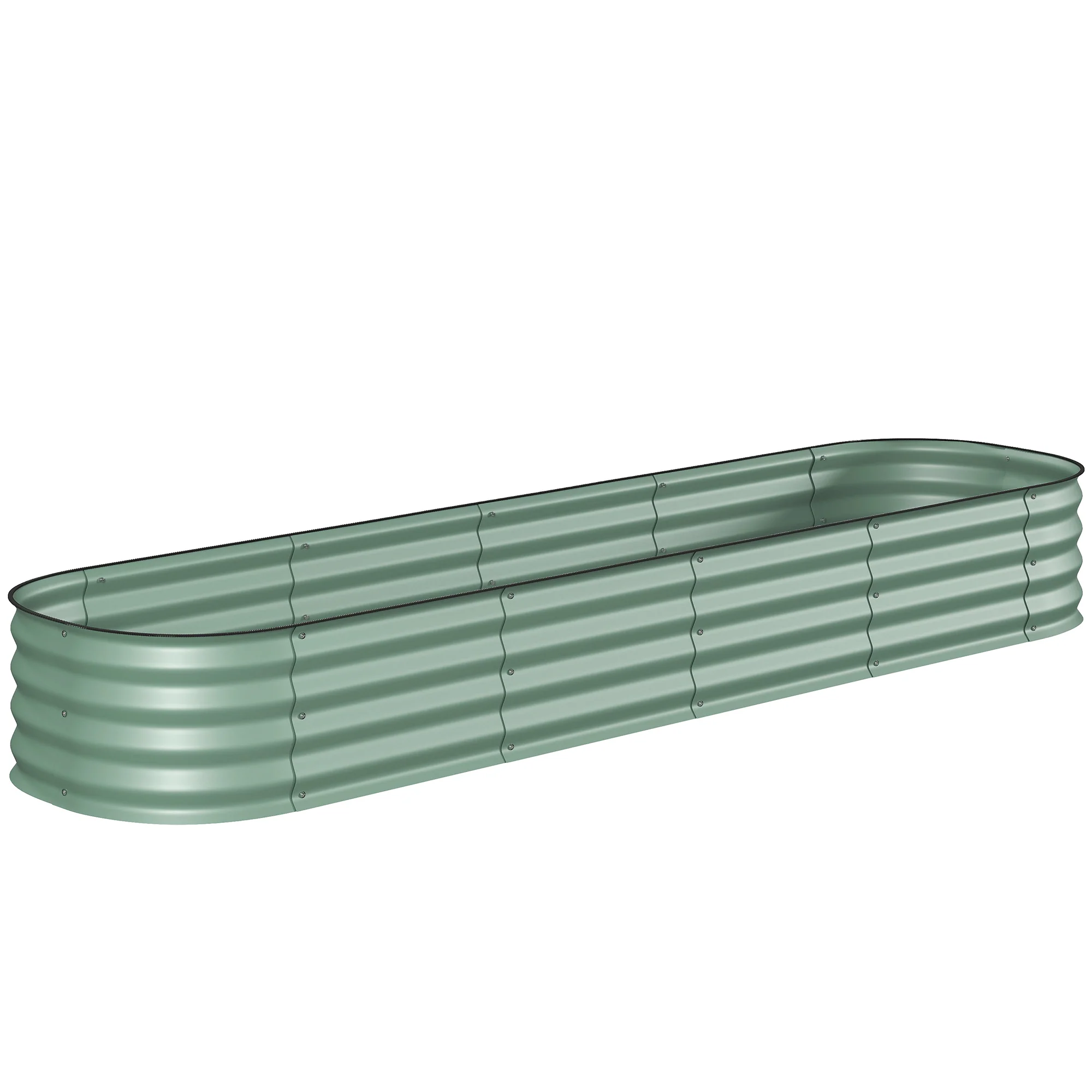 8' x 2' x 1' Galvanized Raised Garden Bed Kit, Green - Image 12