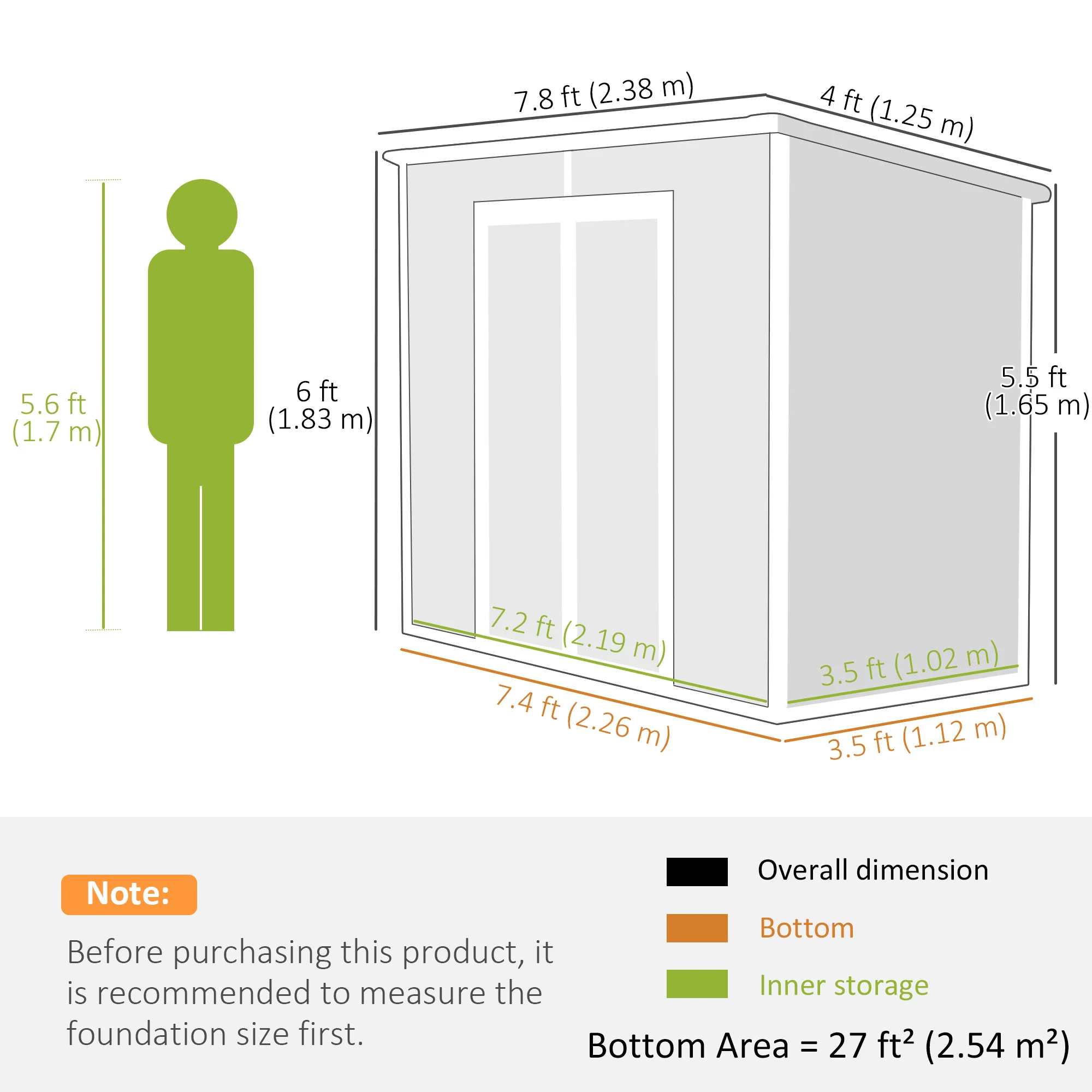 EverBase 8' x 4' Resin Storage Shed for All Seasons, Winter Durable with Floor & Window, Light Grey - Image 5