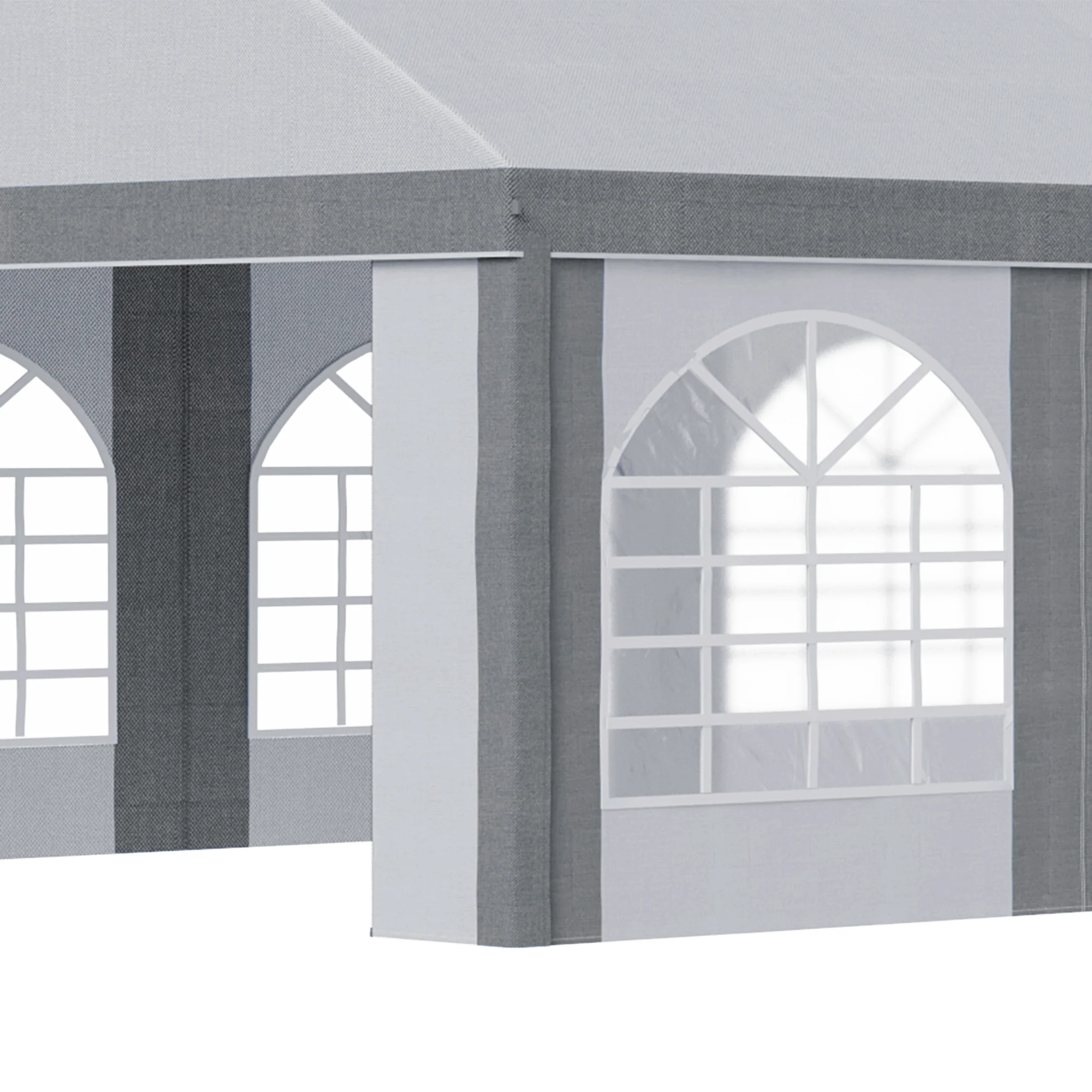 8 x 4m Galvanised Party Tent, Marquee Gazebo with Sides, 8 Windows & Double Doors - Image 11