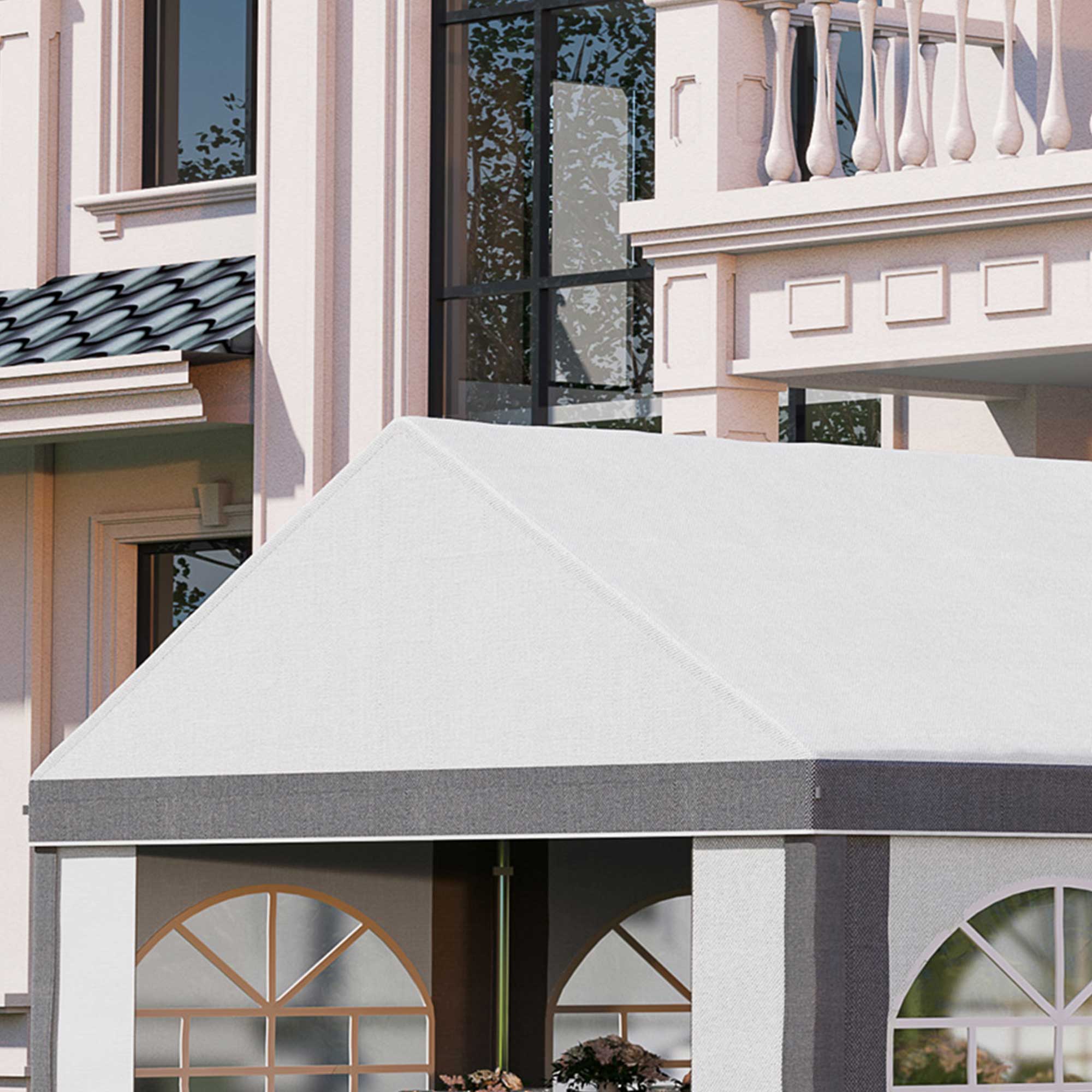 8 x 4m Galvanised Party Tent, Marquee Gazebo with Sides, 8 Windows & Double Doors - Image 12