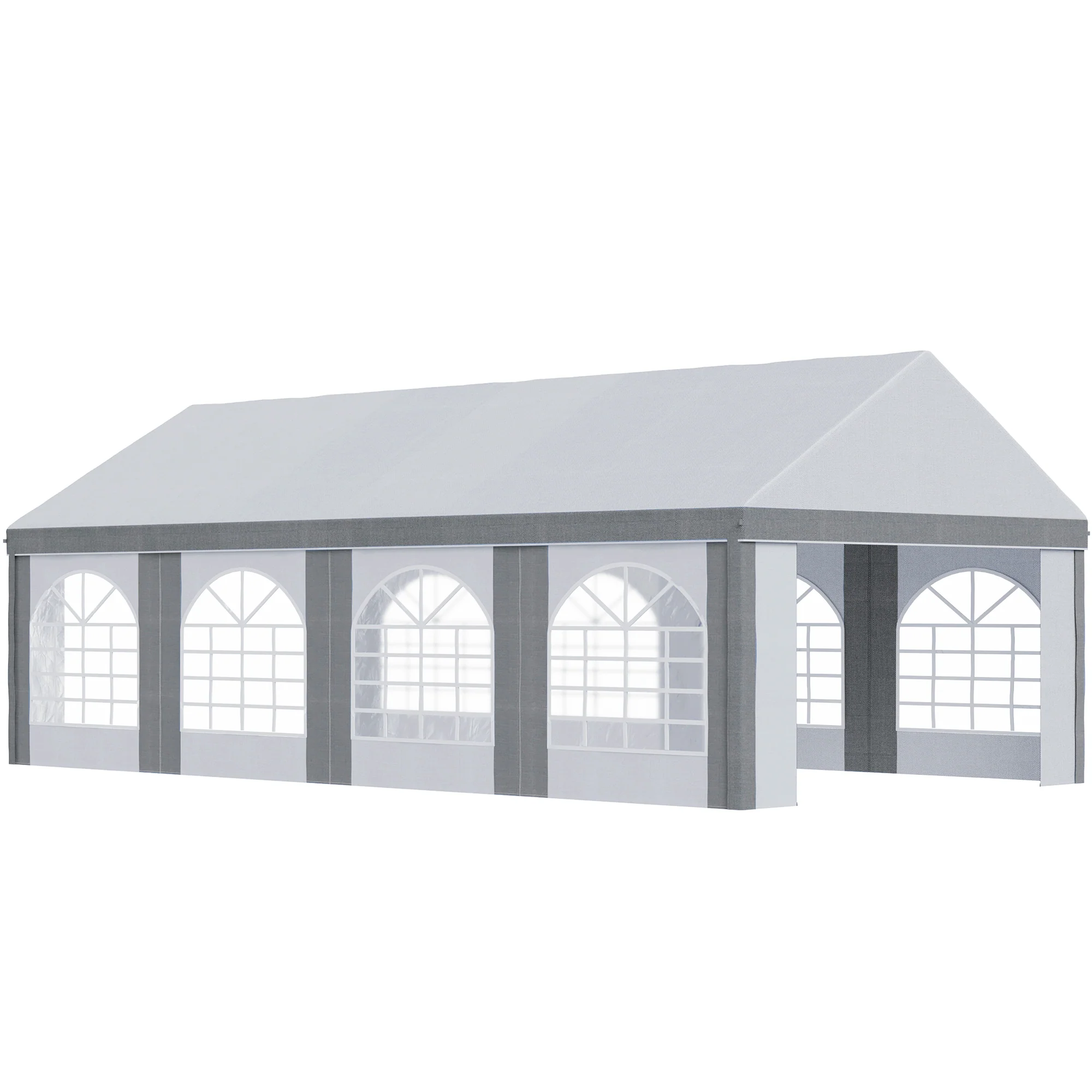 8 x 4m Galvanised Party Tent, Marquee Gazebo with Sides, 8 Windows & Double Doors - Image 13
