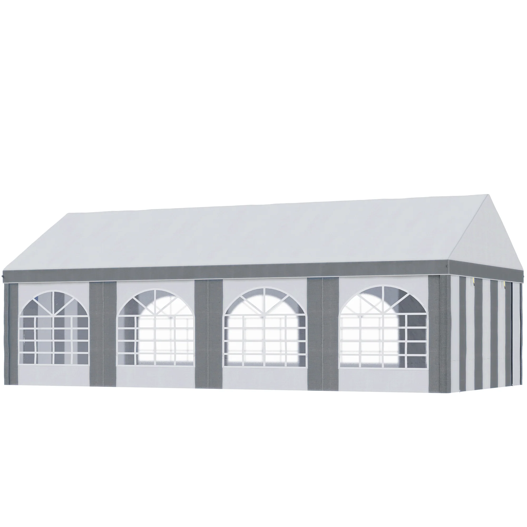 8 x 4m Galvanised Party Tent, Marquee Gazebo with Sides, 8 Windows & Double Doors - Image 2